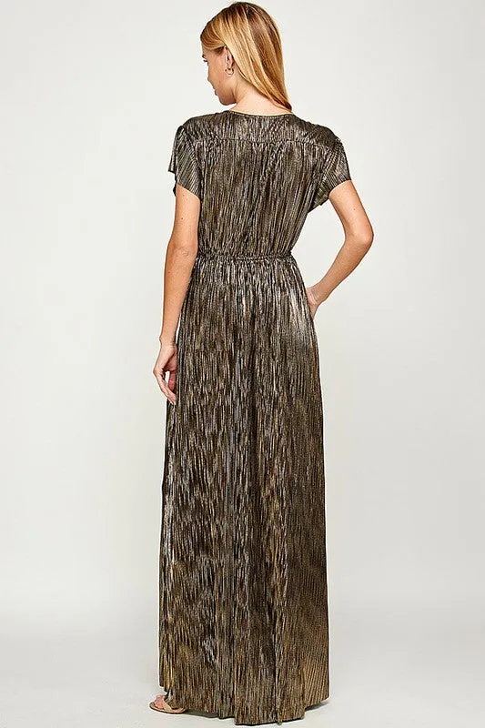 Gold Metallic Evening Dress.