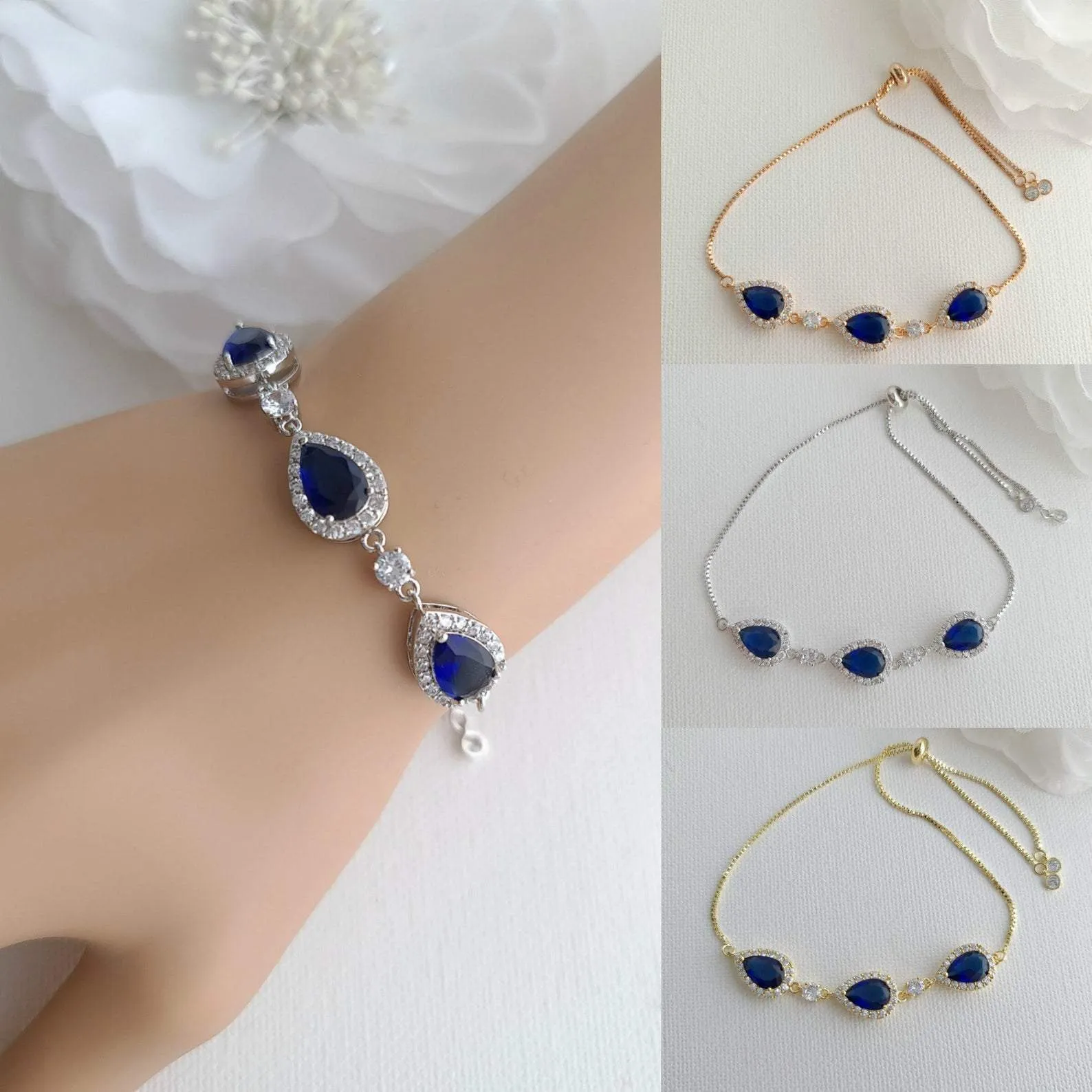 Gold Wedding Bracelet - Aoi: Simple Blue Accessories