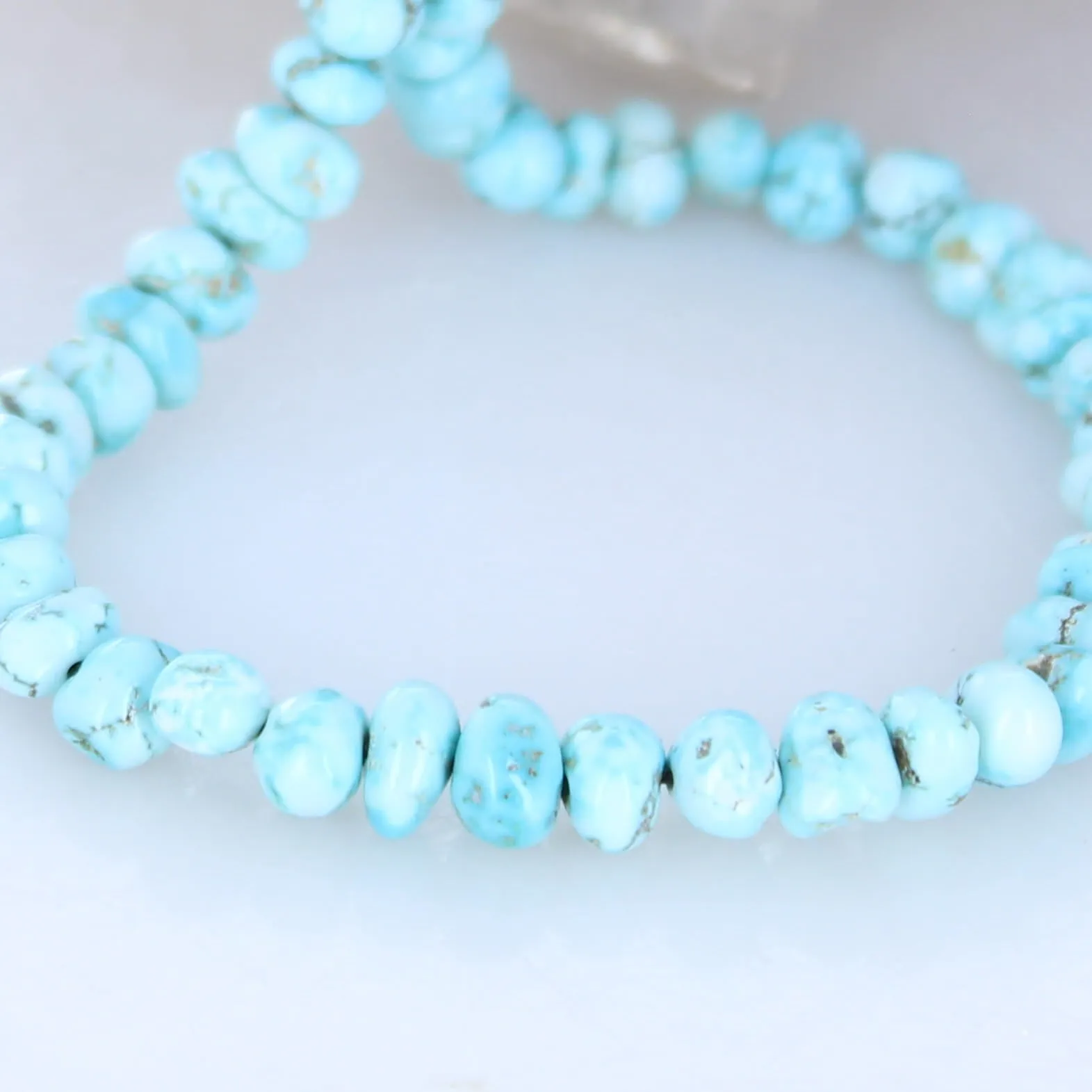 Gorgeous Ice Blue Turquoise Beads - Lone Mountain - 5-7mm