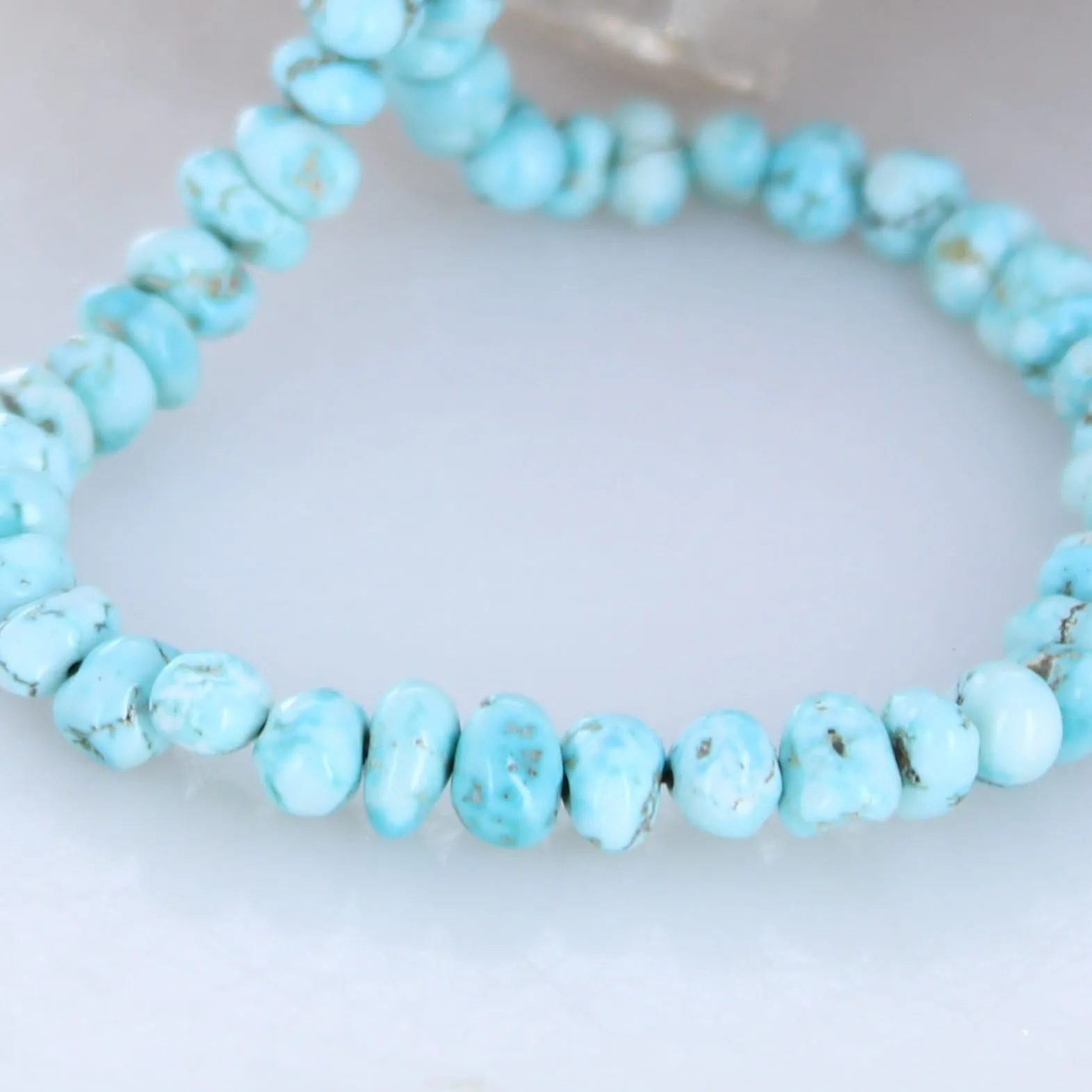 Gorgeous Ice Blue Turquoise Beads - Lone Mountain - 5-7mm