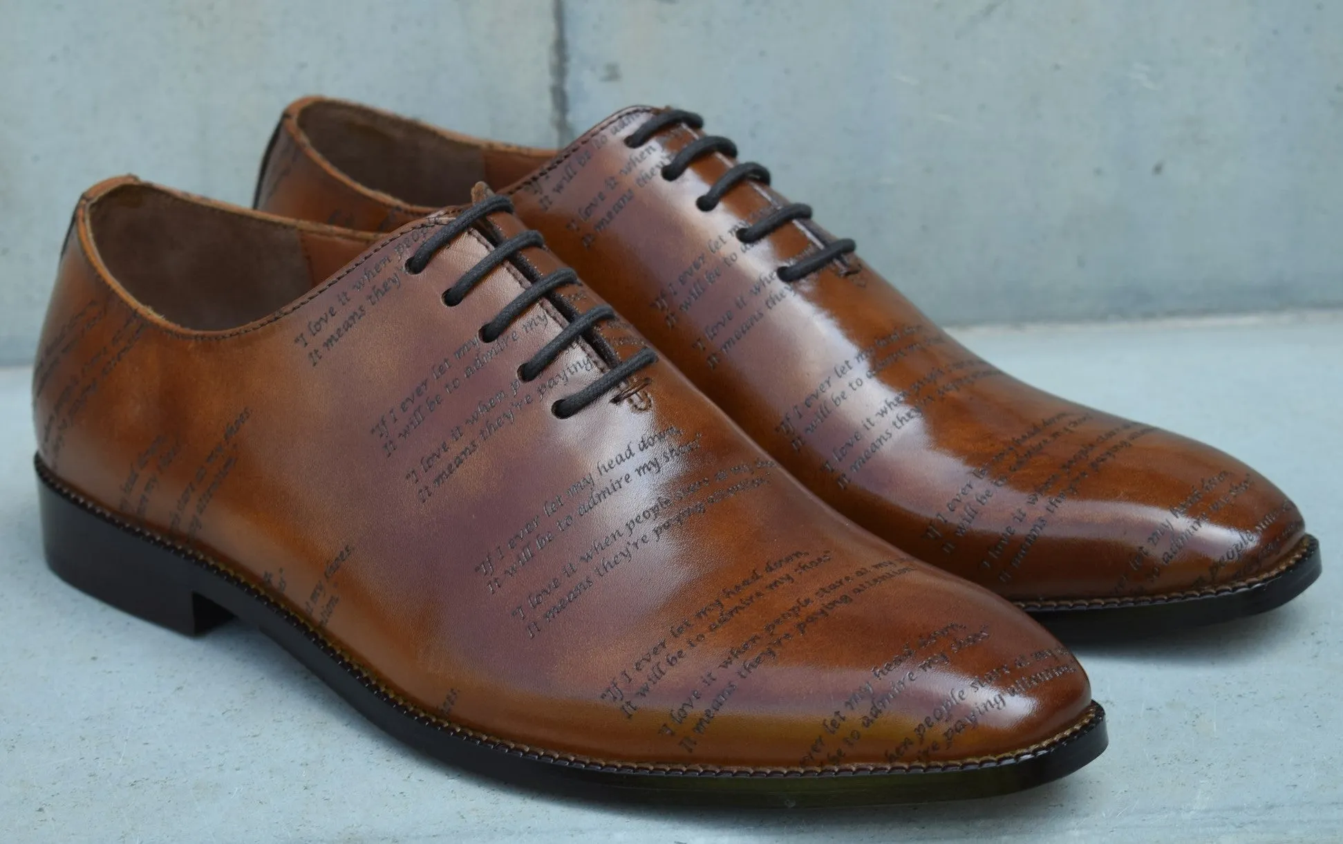 Grant Laser Quotation Cognac Handcrafted Shoes