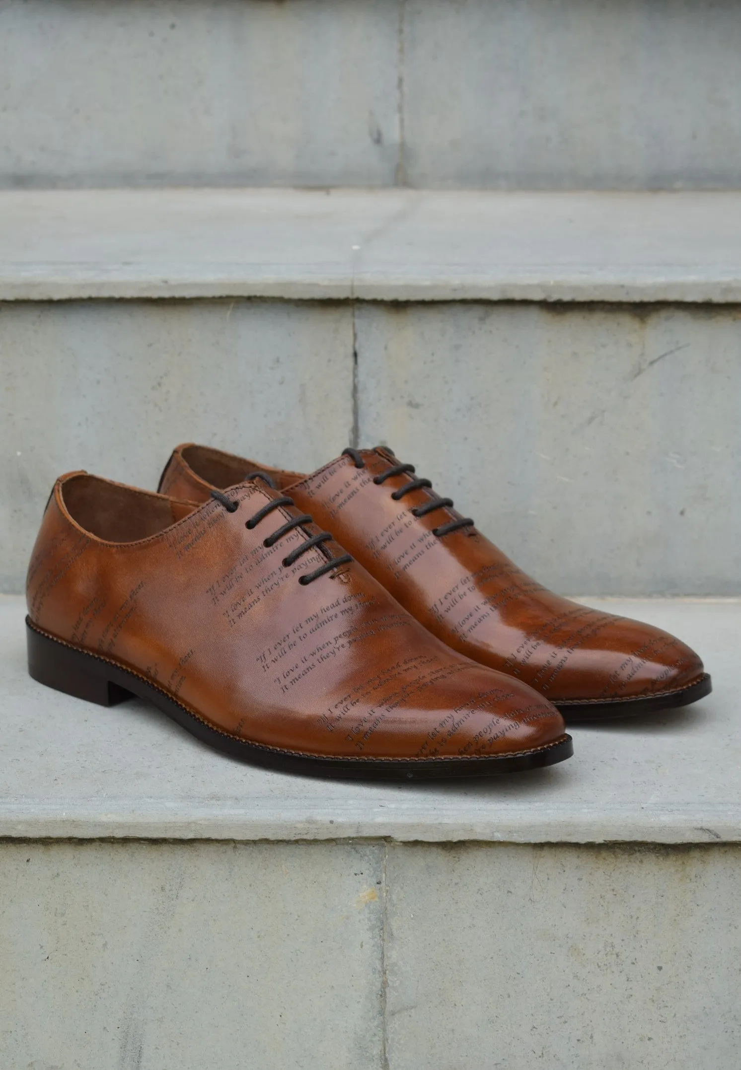 Grant Laser Quotation Cognac Handcrafted Shoes