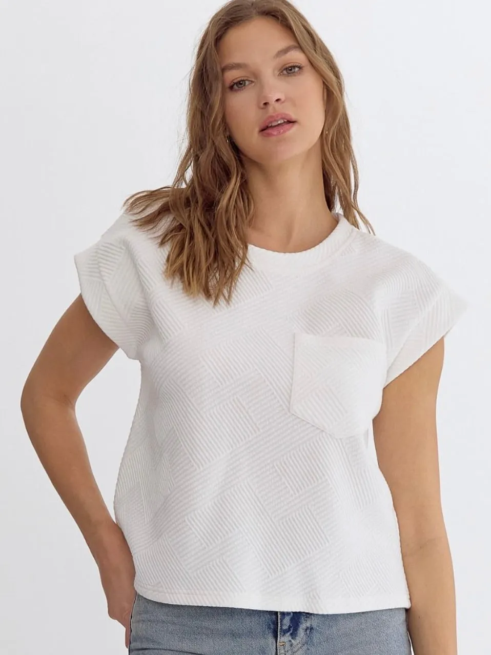 Greta Top with Textured Detail