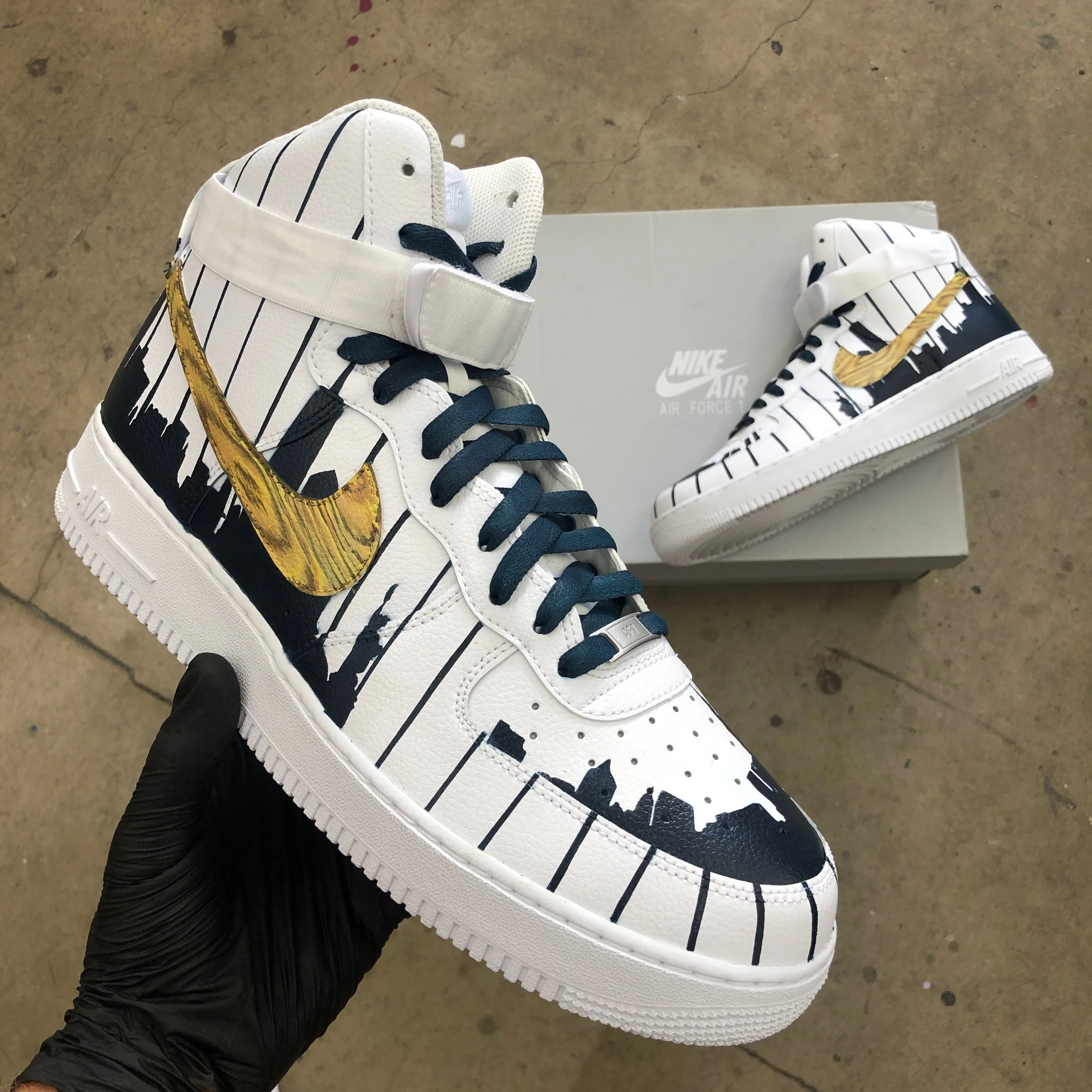 Hand Painted City Skyline Nike Air Force 1 High Customization