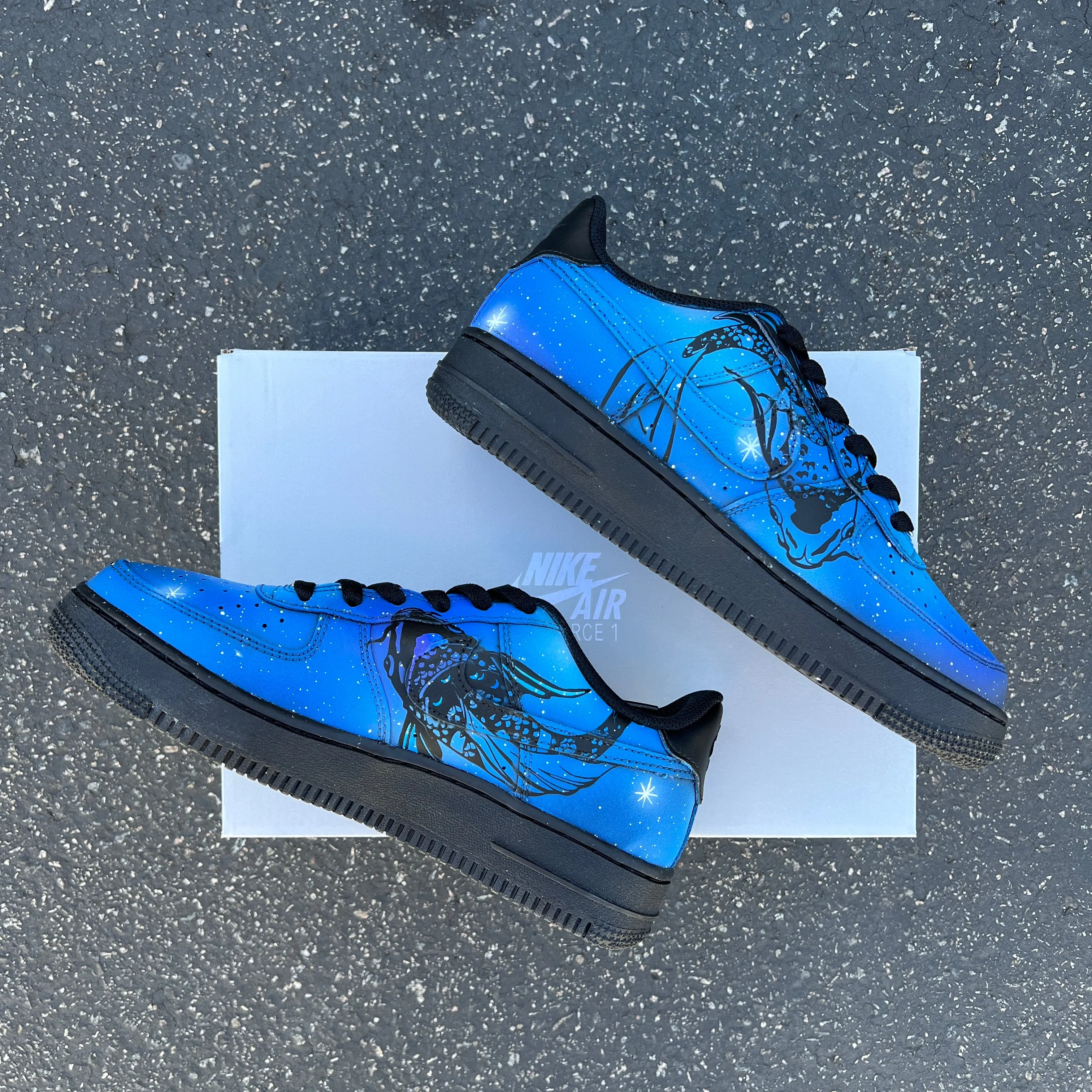 Hand Painted Galaxy Horoscope Pisces Sign Nike Air Force 1 - Customized Shoes for Pisces Zodiac Sign