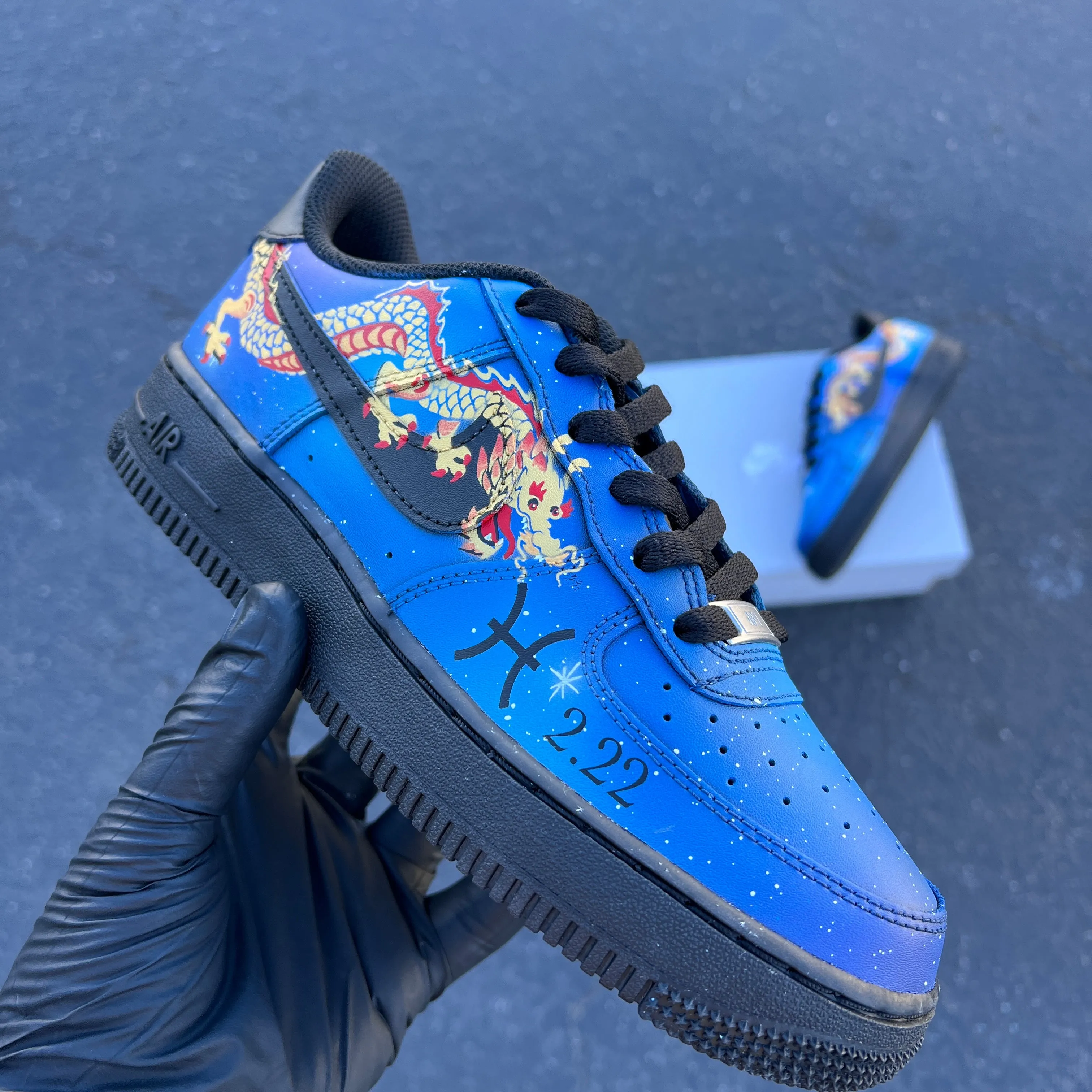 Hand Painted Galaxy Horoscope Pisces Sign Nike Air Force 1 - Customized Shoes for Pisces Zodiac Sign