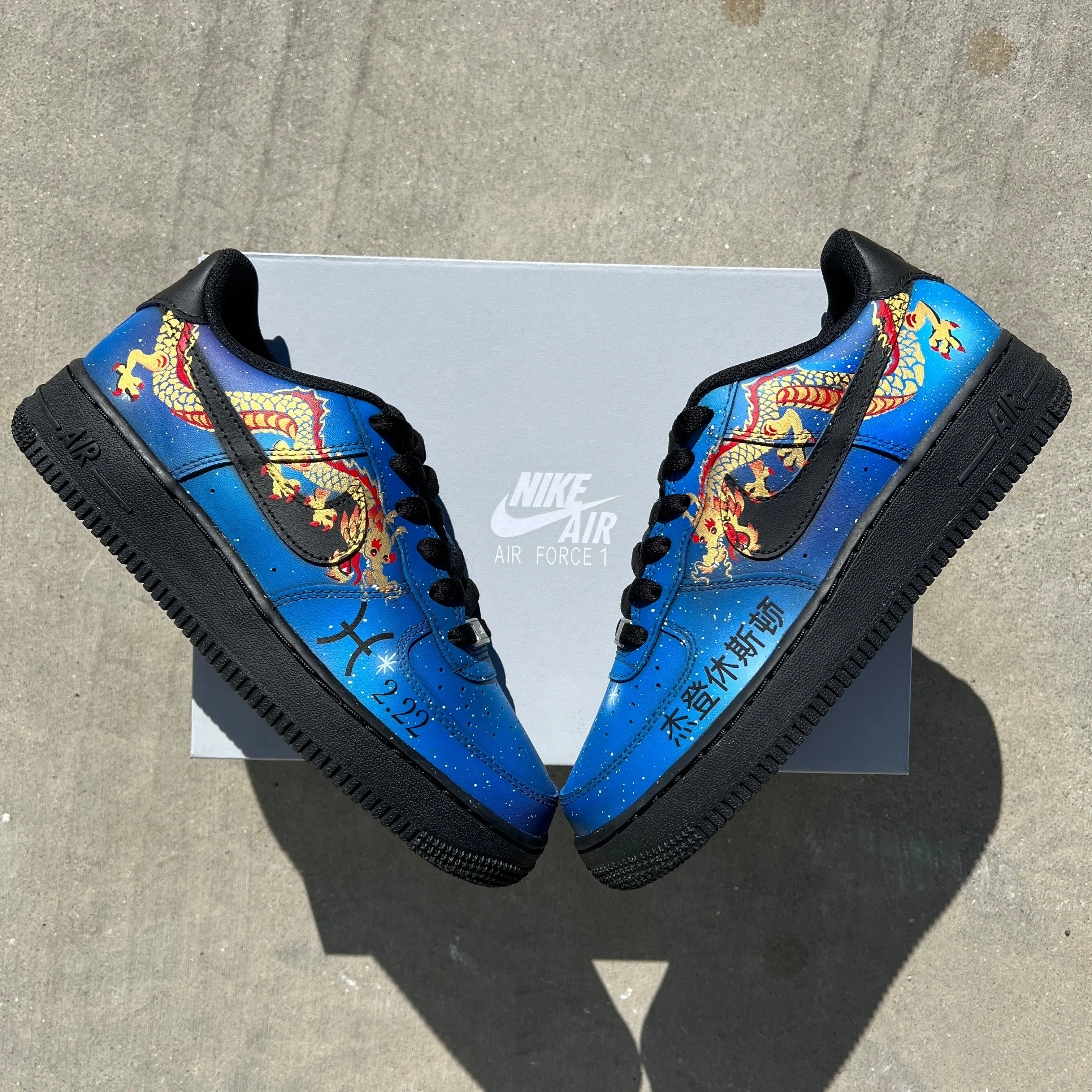 Hand Painted Galaxy Horoscope Pisces Sign Nike Air Force 1 - Customized Shoes for Pisces Zodiac Sign