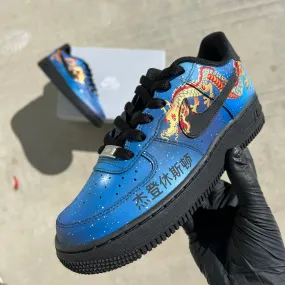 Hand Painted Galaxy Horoscope Pisces Sign Nike Air Force 1 - Customized Shoes for Pisces Zodiac Sign