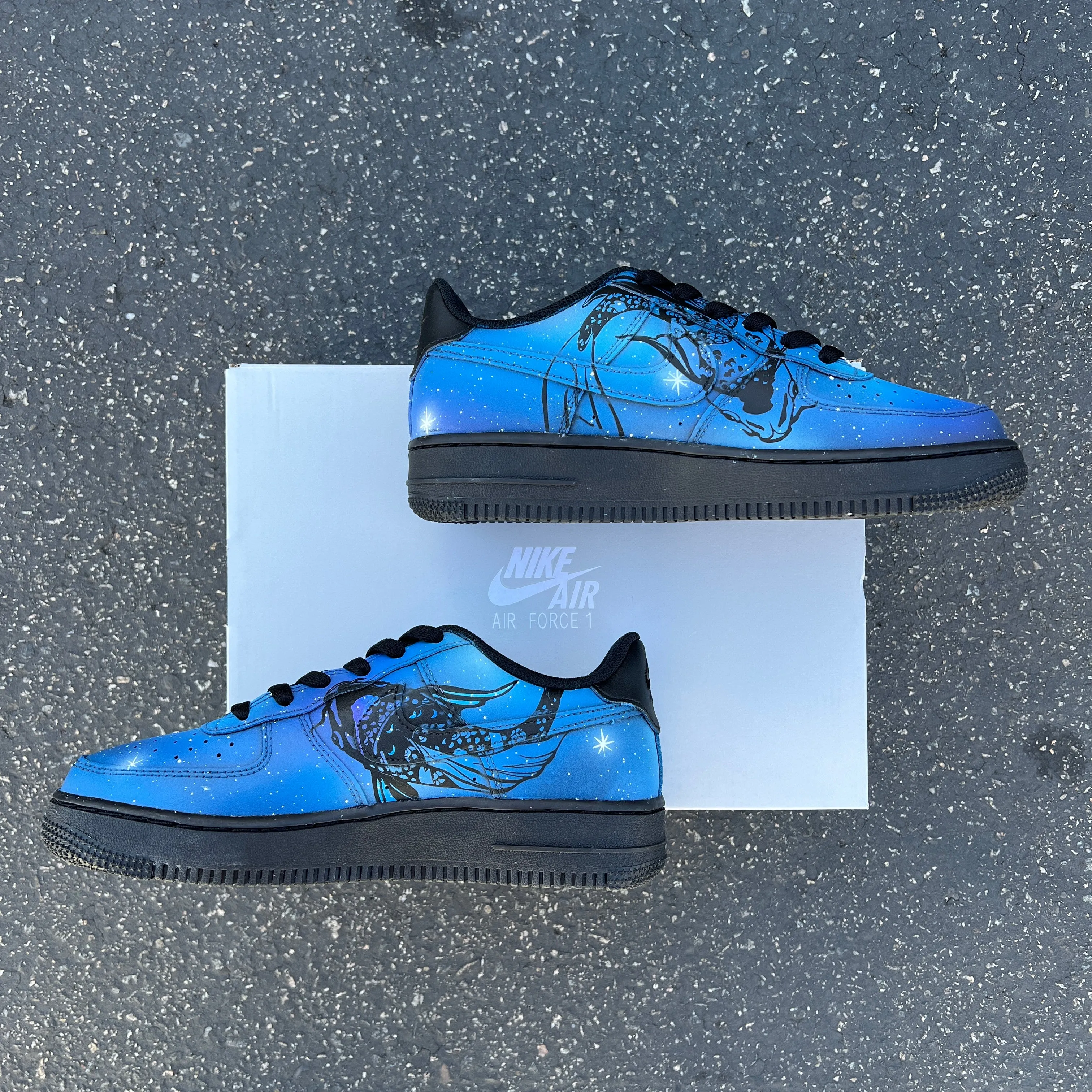 Hand Painted Galaxy Horoscope Pisces Sign Nike Air Force 1 - Customized Shoes for Pisces Zodiac Sign