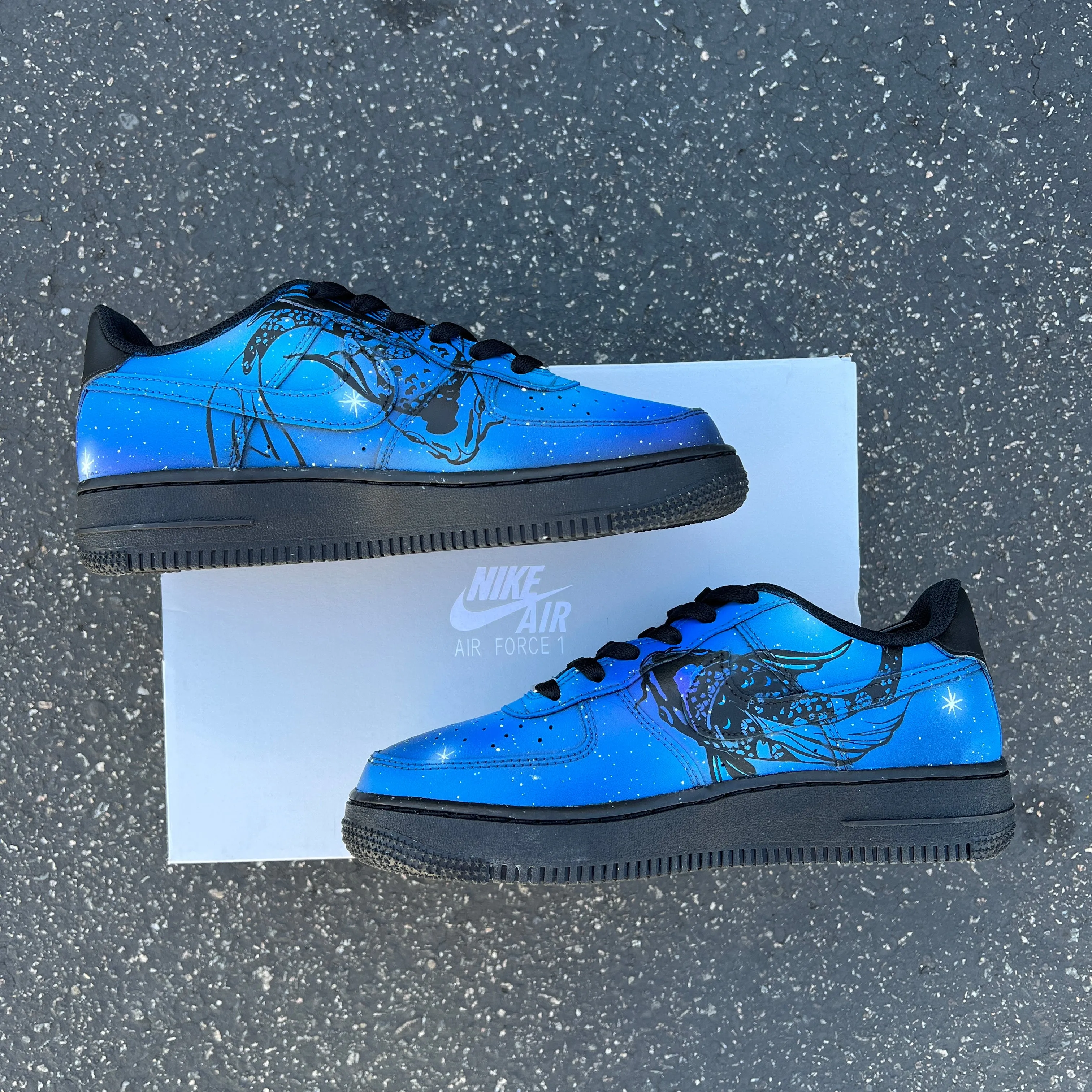 Hand Painted Galaxy Horoscope Pisces Sign Nike Air Force 1 - Customized Shoes for Pisces Zodiac Sign