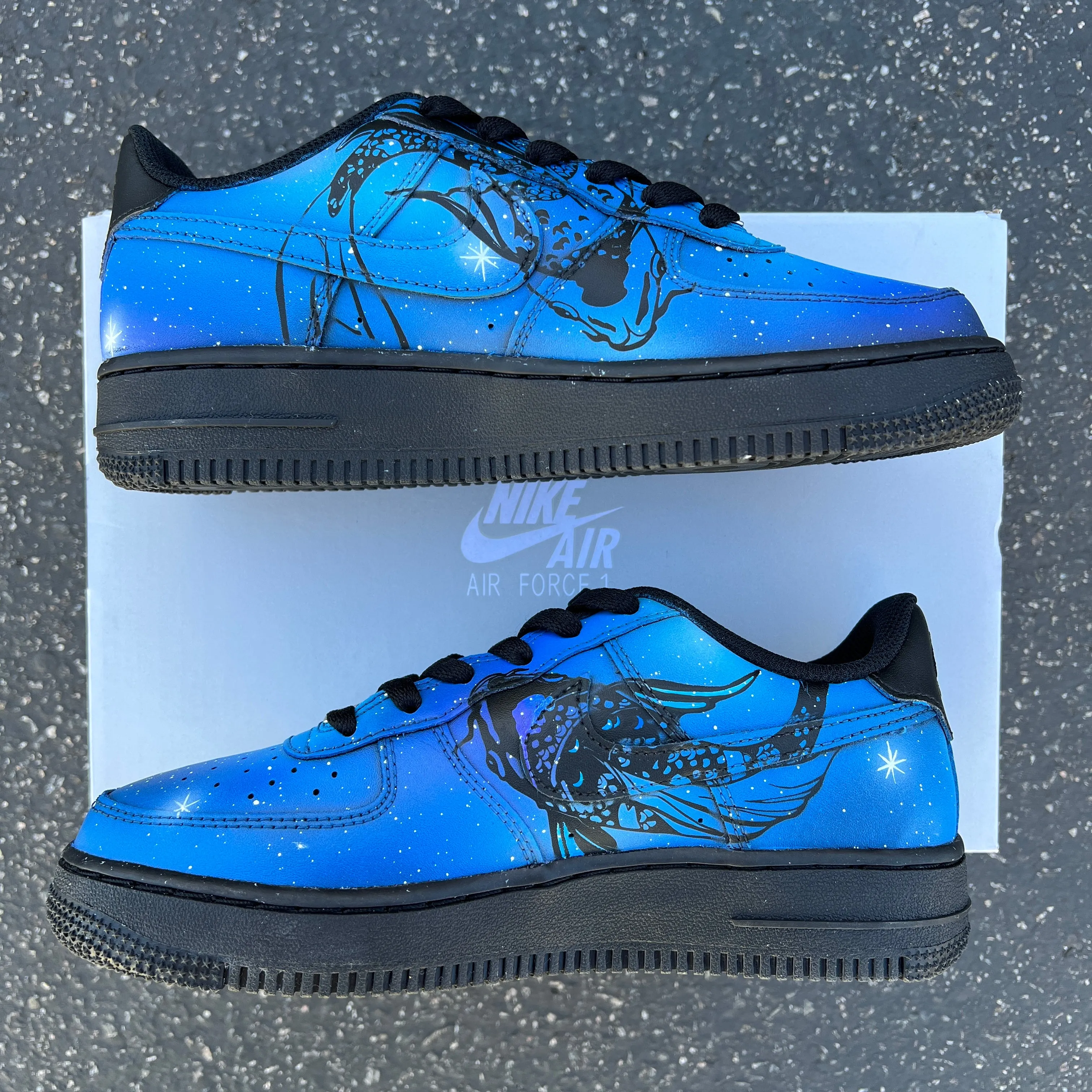 Hand Painted Galaxy Horoscope Pisces Sign Nike Air Force 1 - Customized Shoes for Pisces Zodiac Sign