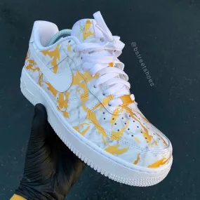 Hand Painted Gold Marble Nike Air Force 1 Low - Custom Option