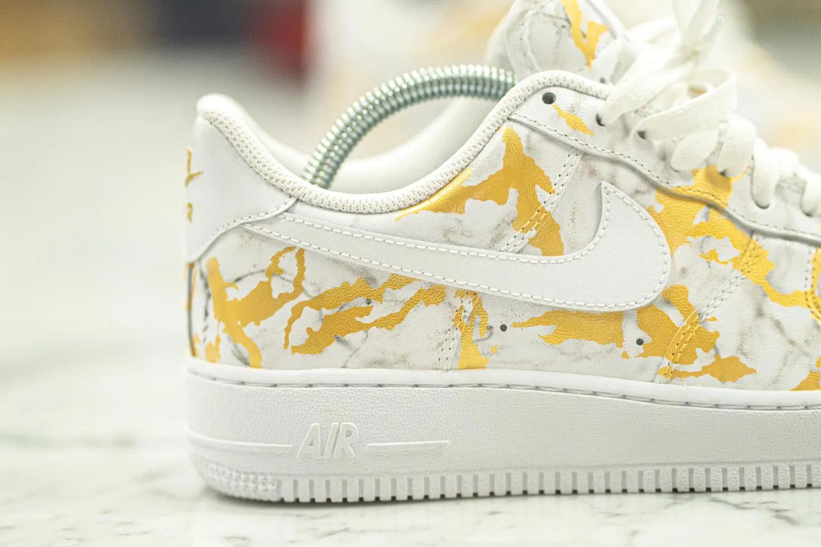 Hand Painted Gold Marble Nike Air Force 1 Low - Custom Option