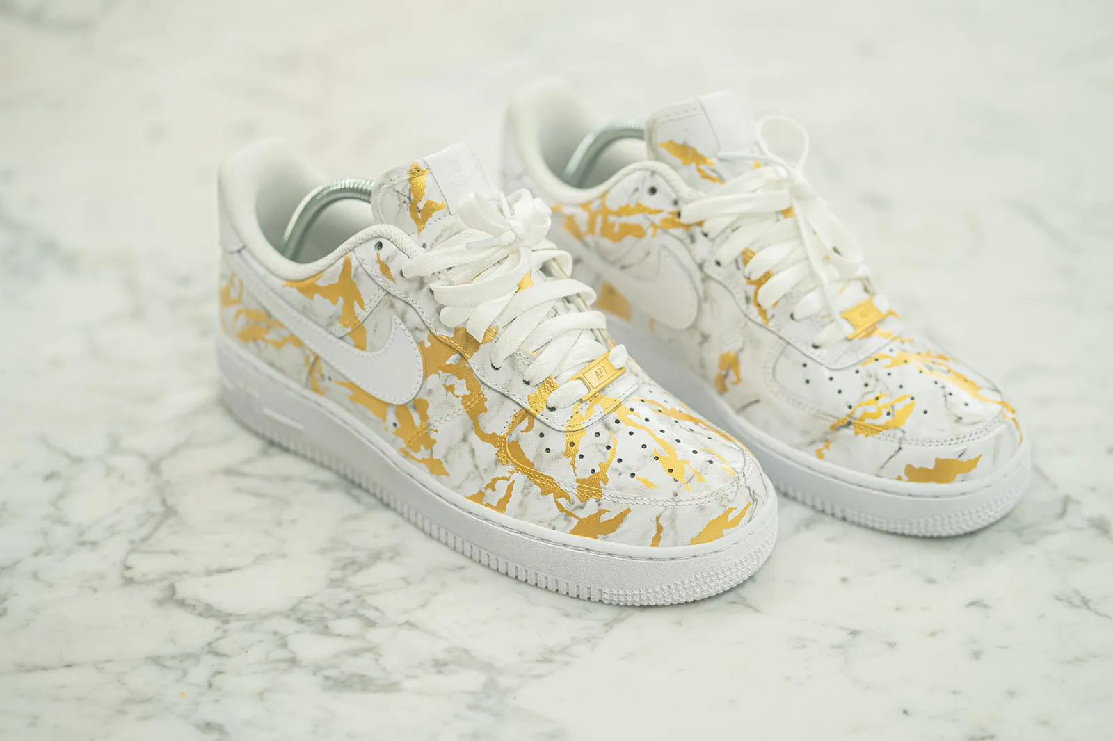 Hand Painted Gold Marble Nike Air Force 1 Low - Custom Option