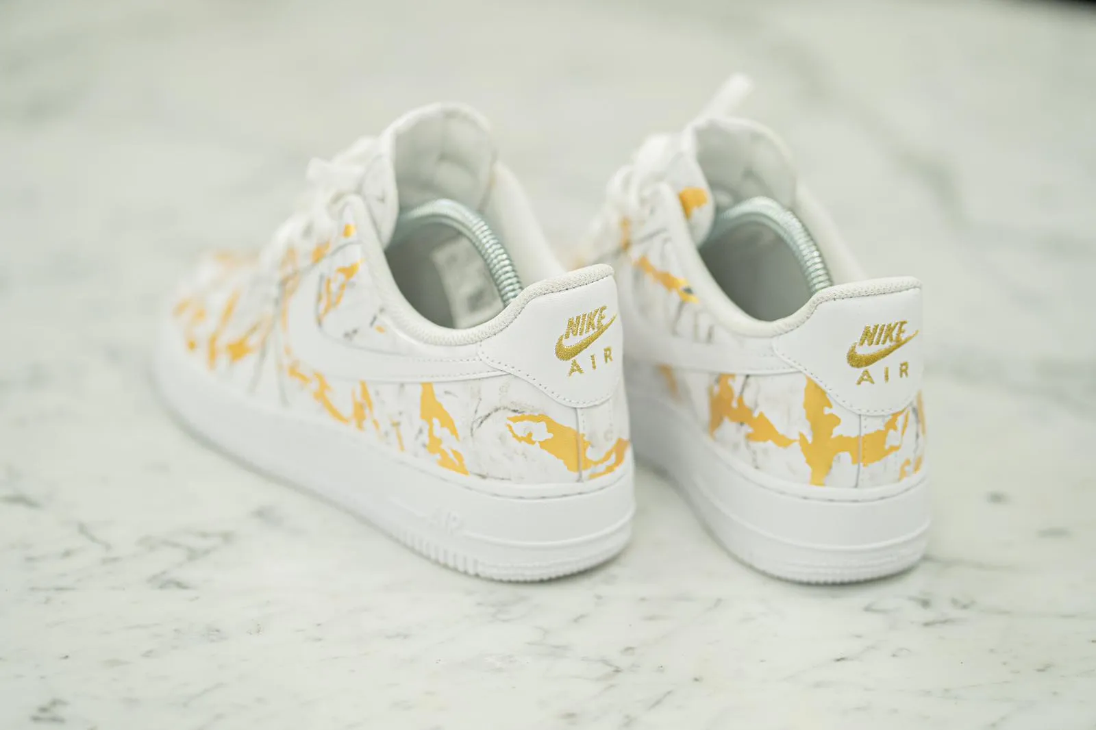 Hand Painted Gold Marble Nike Air Force 1 Low - Custom Option