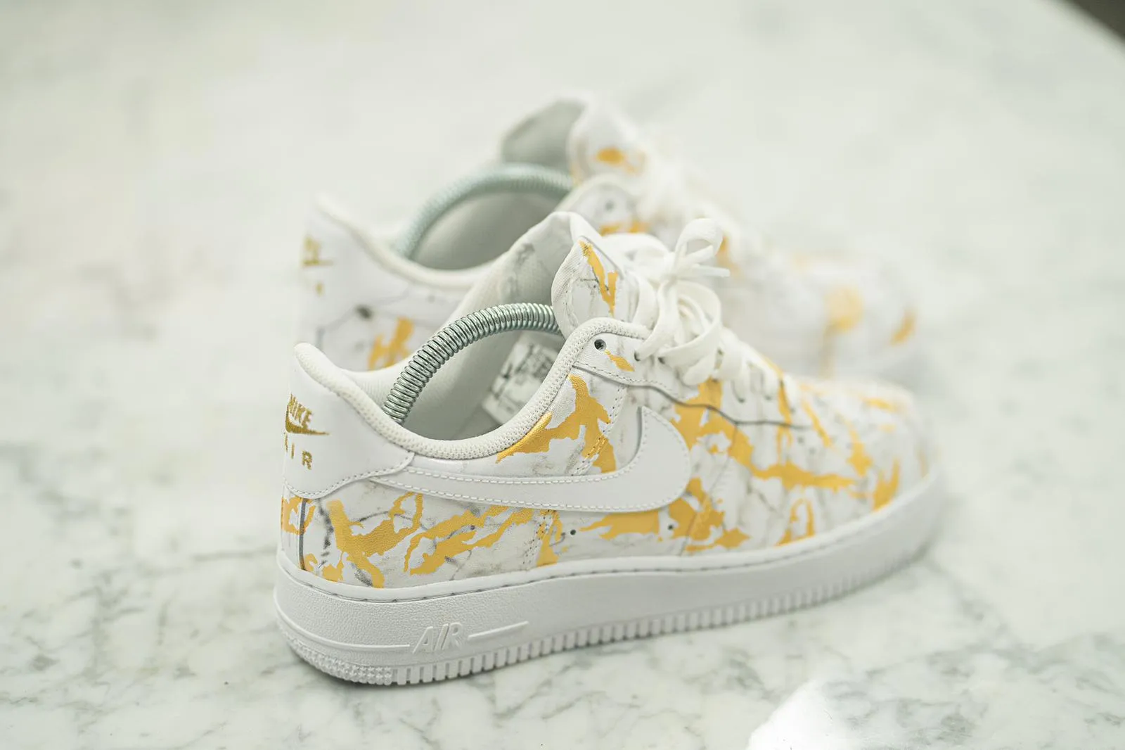 Hand Painted Gold Marble Nike Air Force 1 Low - Custom Option