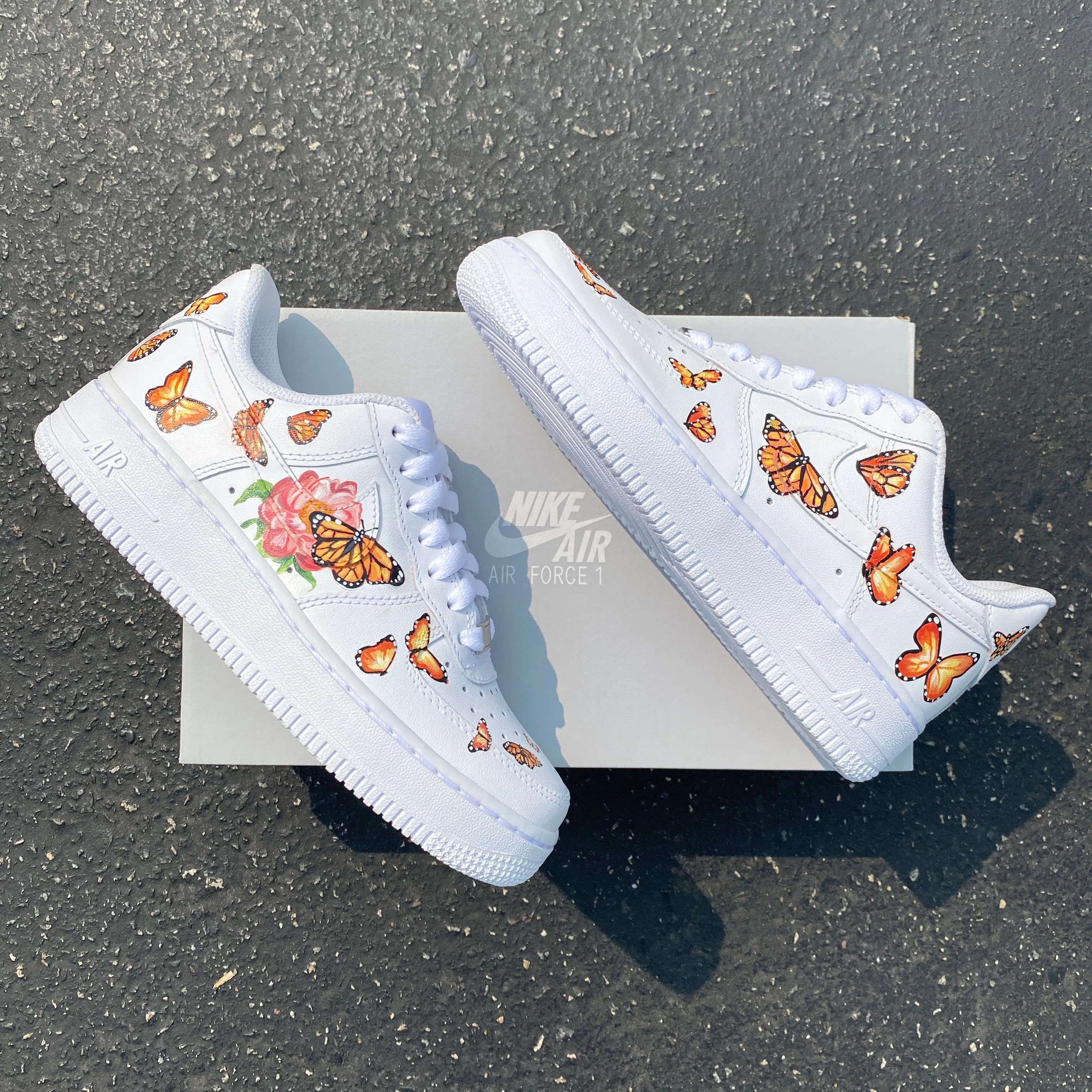 Hand painted Monarch Butterfly Nike Air Force 1 Low