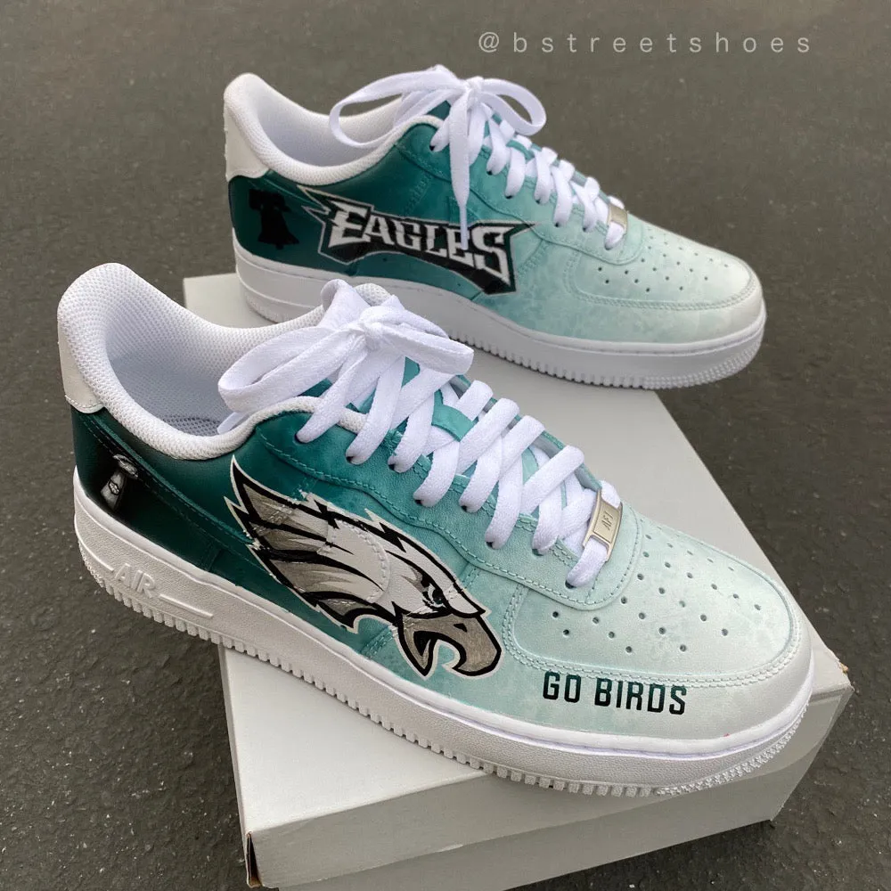 Hand Painted Philadelphia Eagles Football Nike Air Force 1