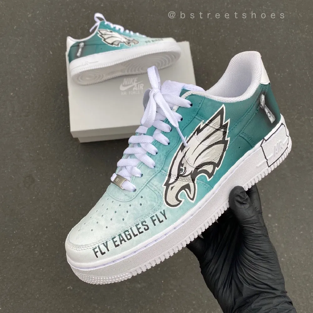 Hand Painted Philadelphia Eagles Football Nike Air Force 1