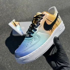 Hand Painting Ombre Gradient Swoosh Nike Air Force 1