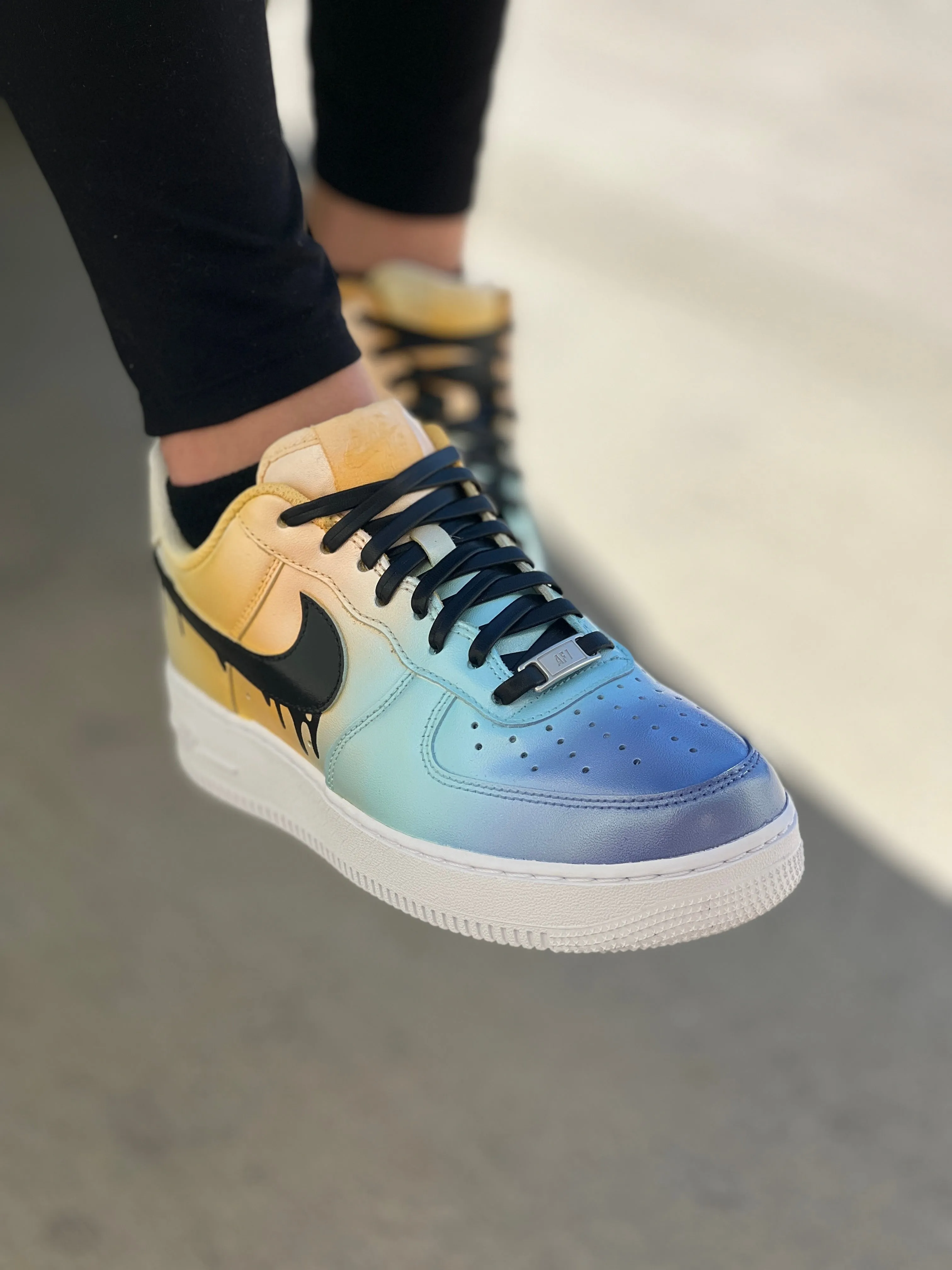 Hand Painting Ombre Gradient Swoosh Nike Air Force 1