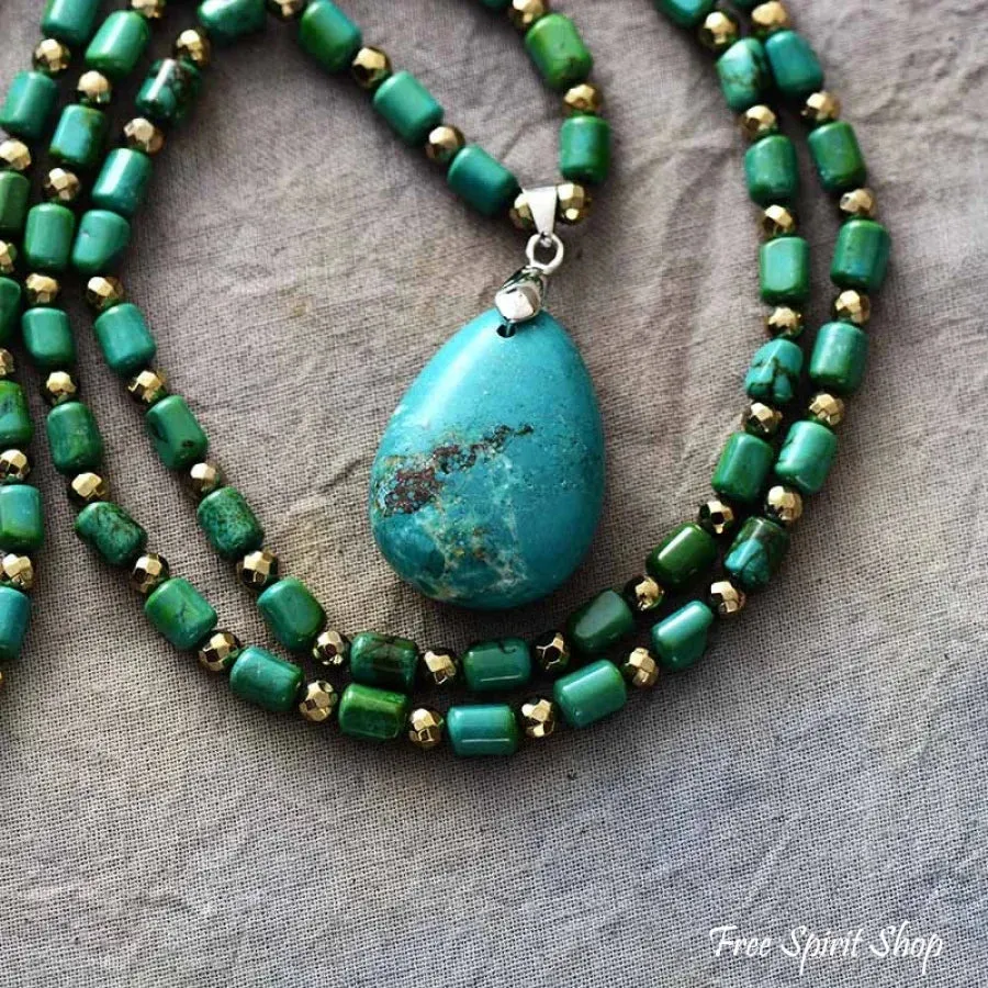 Handcrafted Green Turquoise Necklace