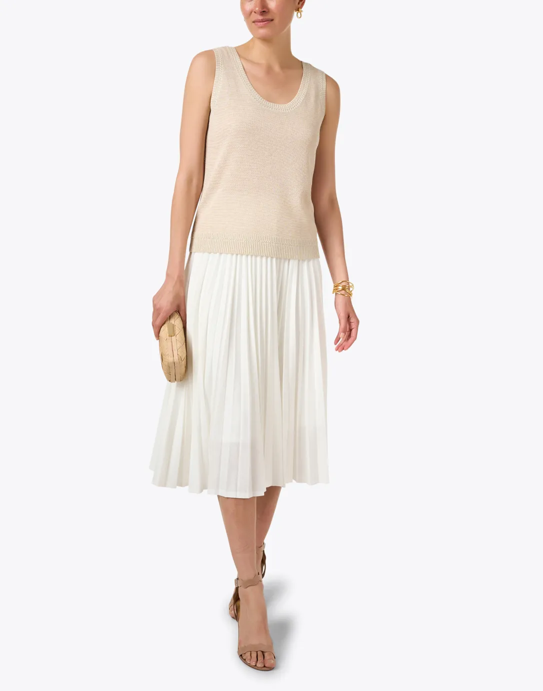 Heidi Beige Sleeveless Sweater