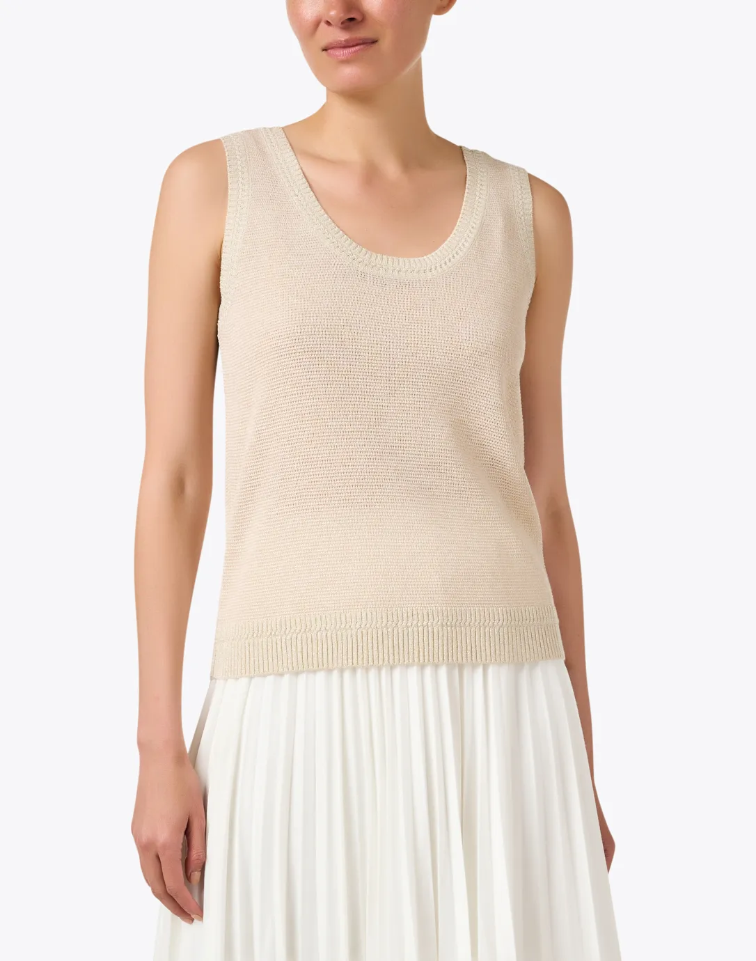 Heidi Beige Sleeveless Sweater