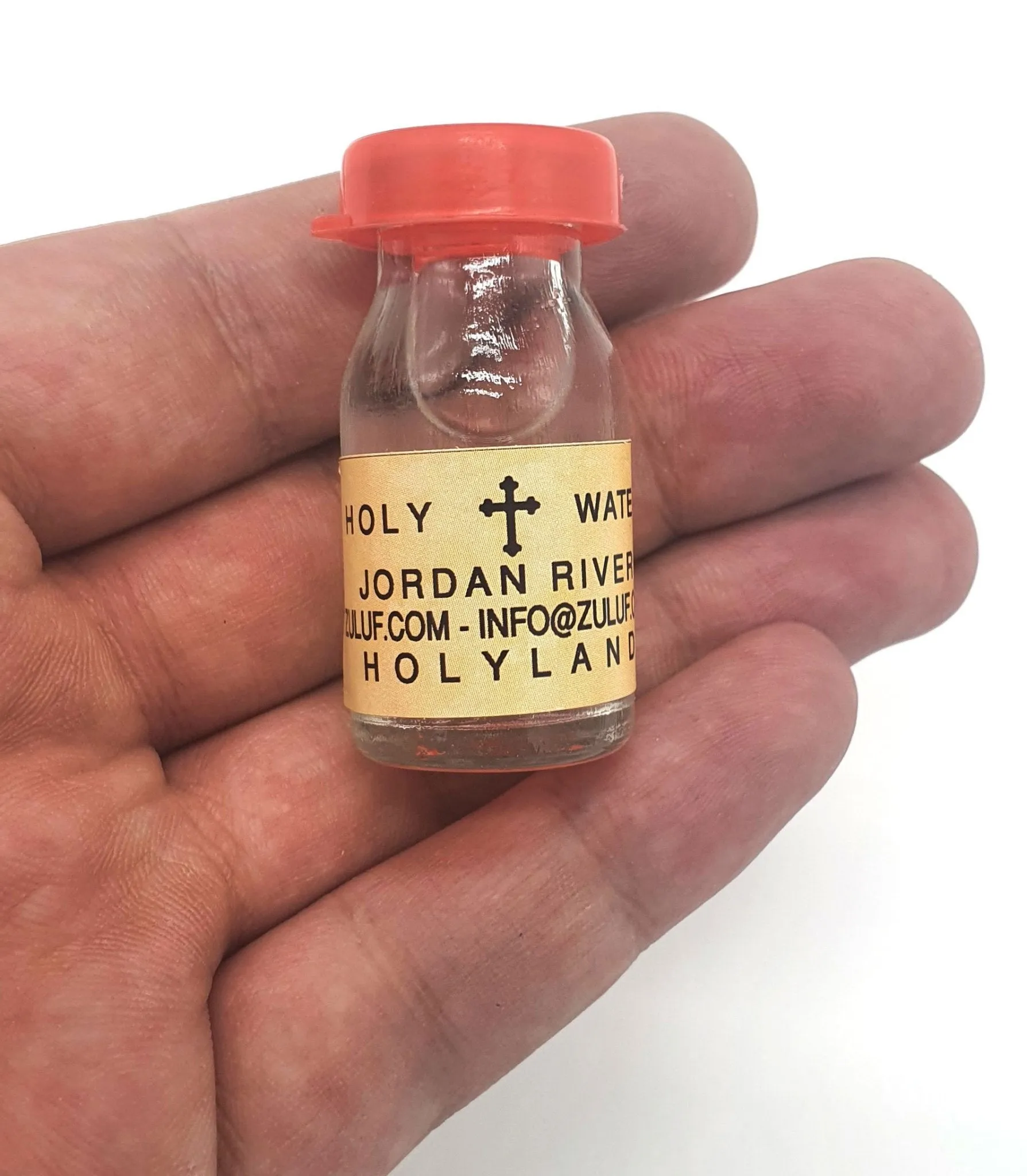 Holy Water Jordan River 1 7/8 Inch Glass Vial Bottle | Blessed Catholic Mini Glass Holy Water Bottle