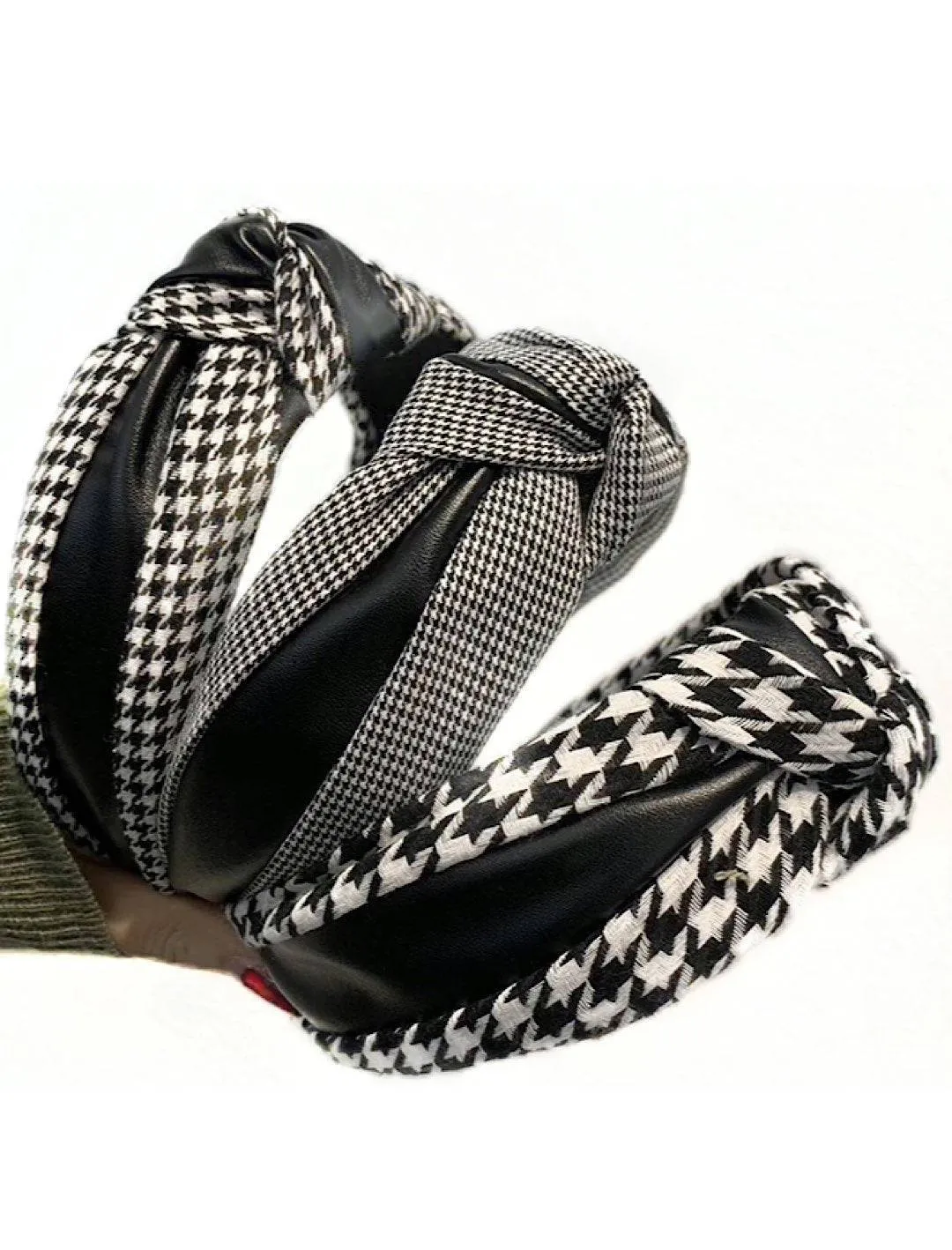 Houndstooth Wide Knot Headbands