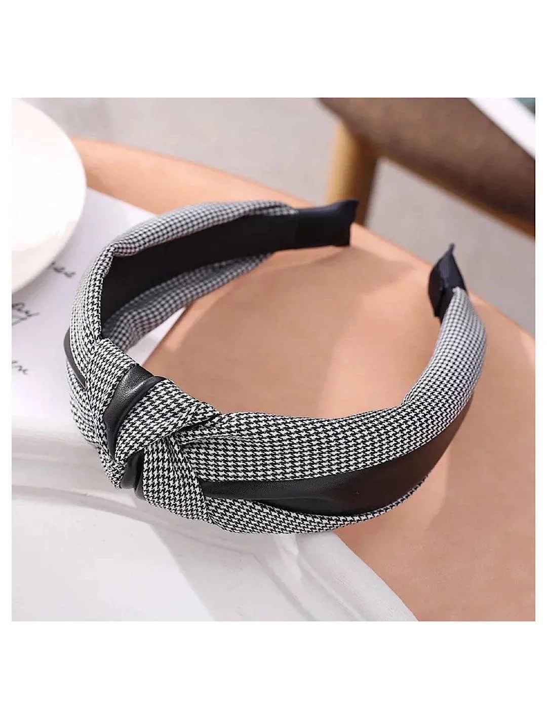 Houndstooth Wide Knot Headbands