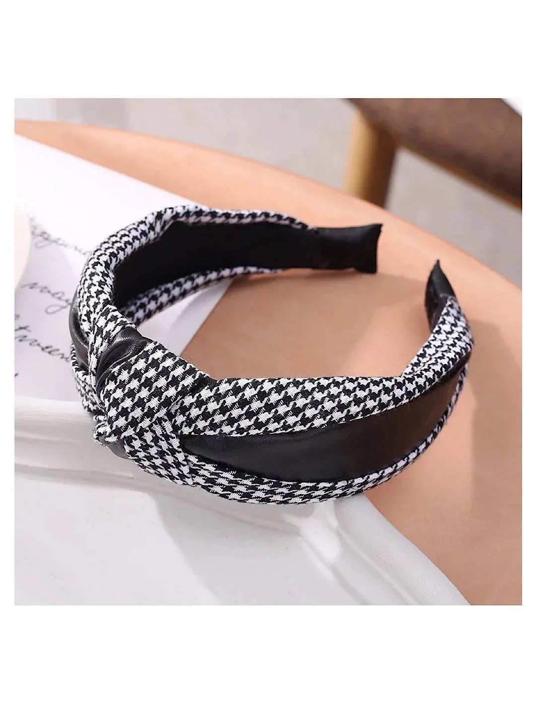 Houndstooth Wide Knot Headbands