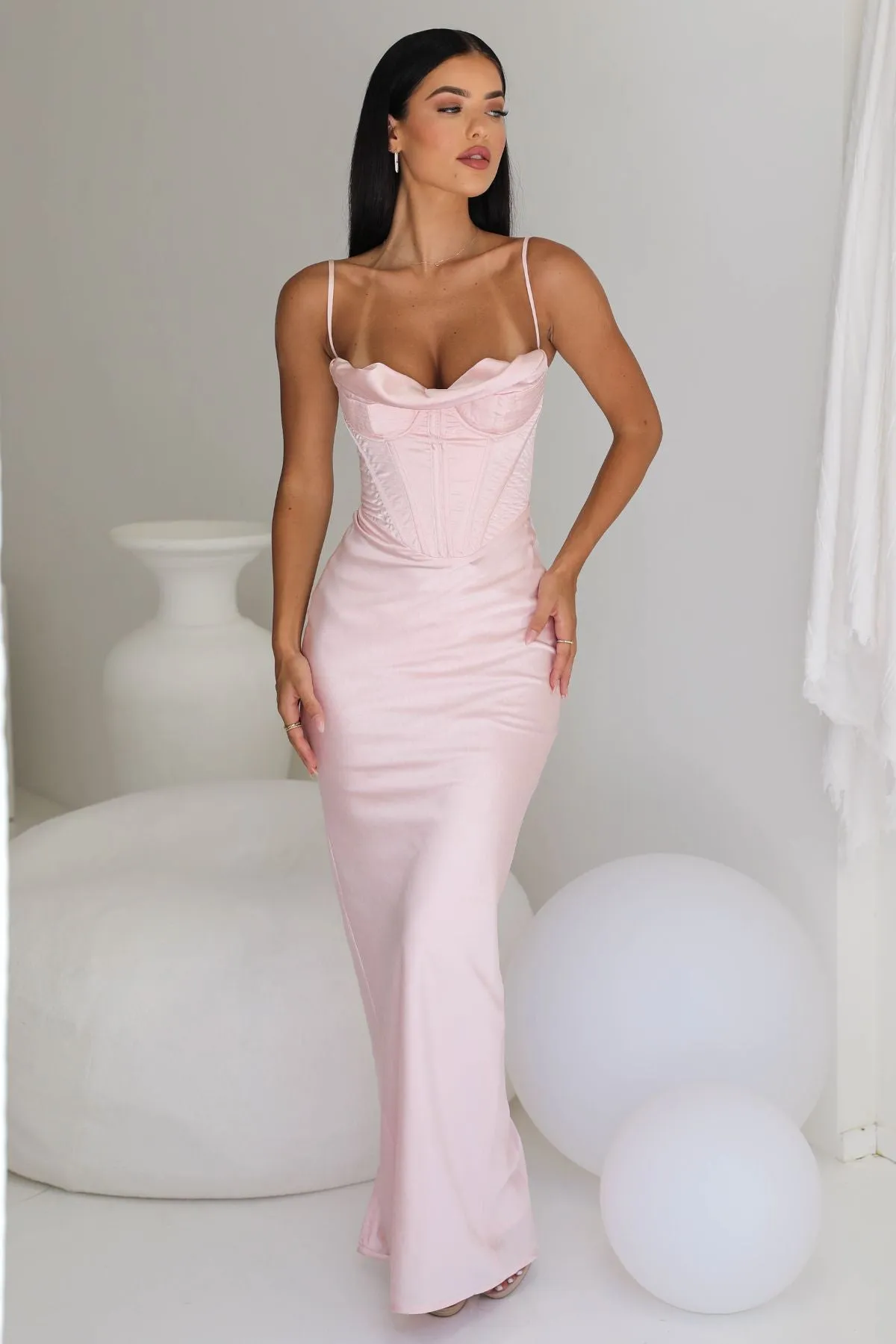 House of CB Charmaine Corset Gown | Blush Pink | $389 - Limited Stock