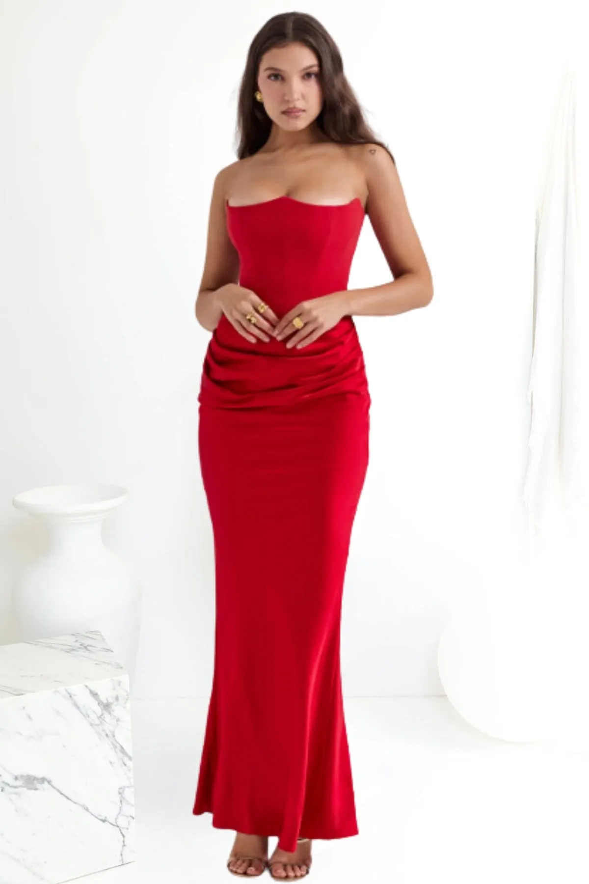 House Of CB Persephone Corset Dress Red - Buy Online Now