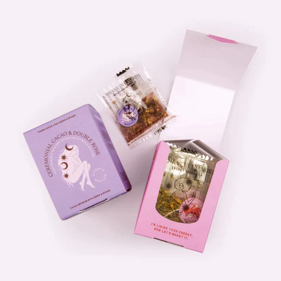 Intuition - Ceremonial Cacao & Double Rose | Herbal Tea Sachets