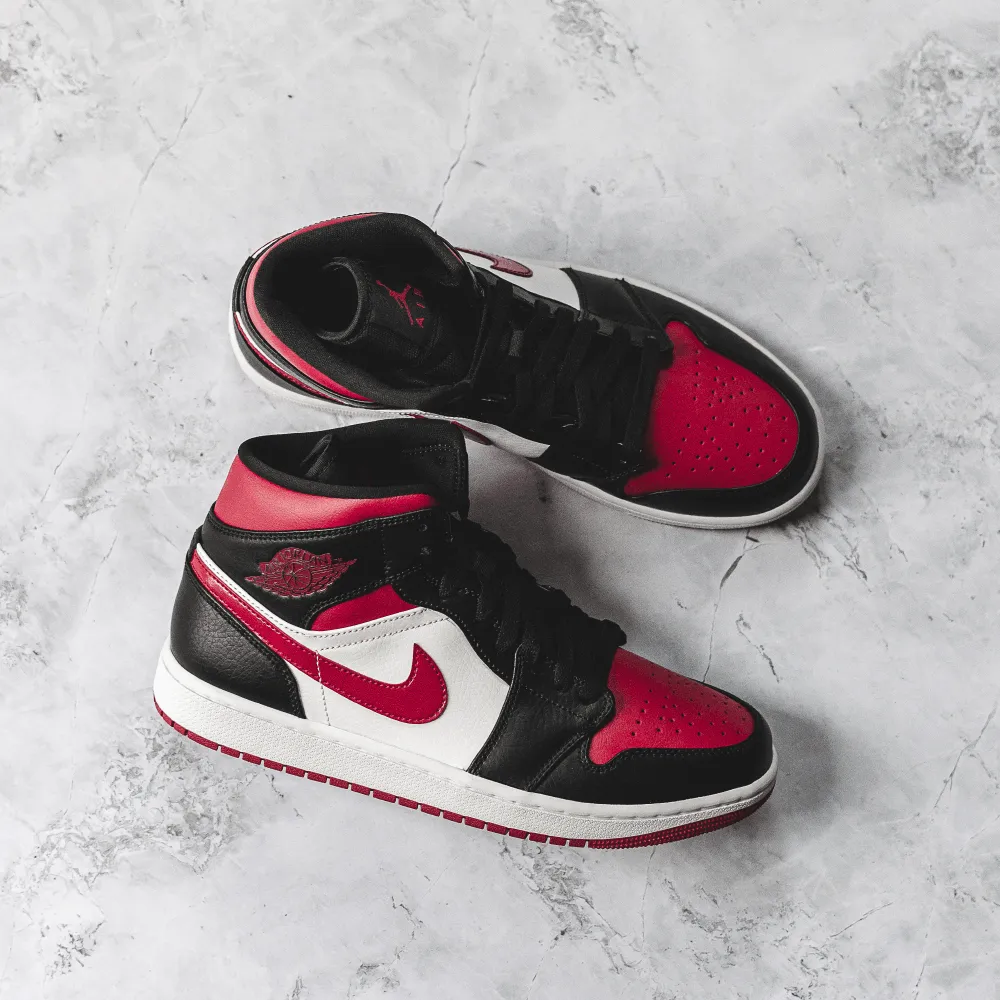 Jordan 1 Mid Red Black Toe