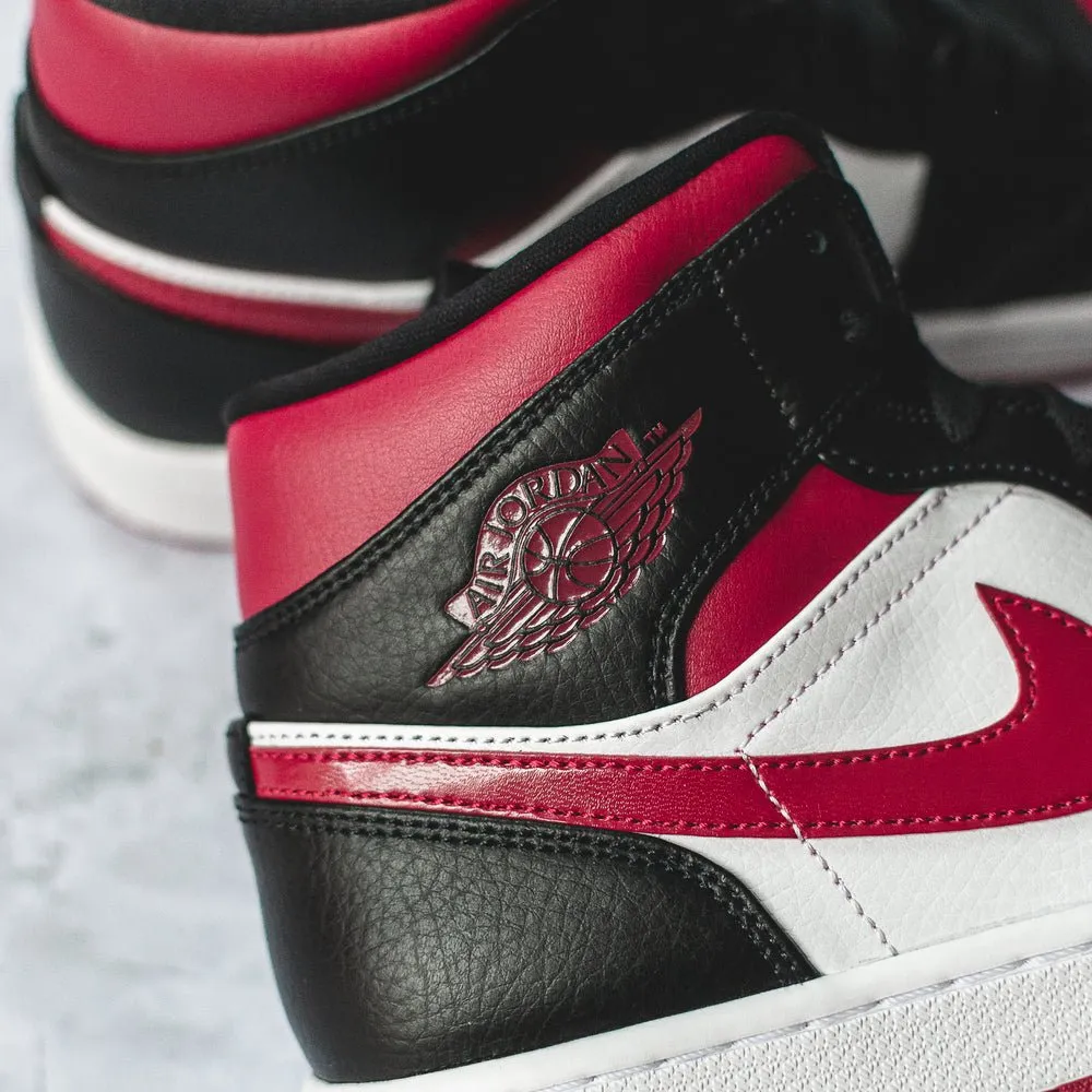 Jordan 1 Mid Red Black Toe