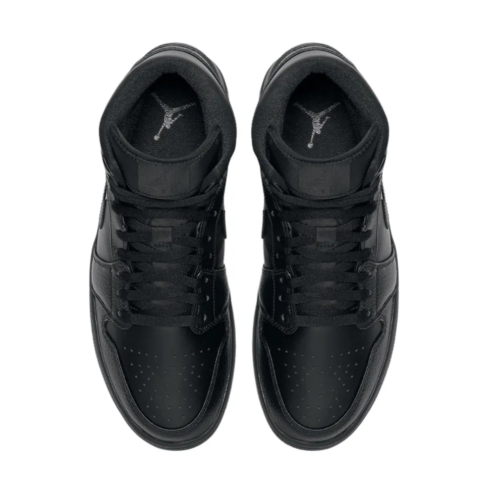 Jordan 1 Mid Triple Black - All Black Jordan Sneakers | Shop Now