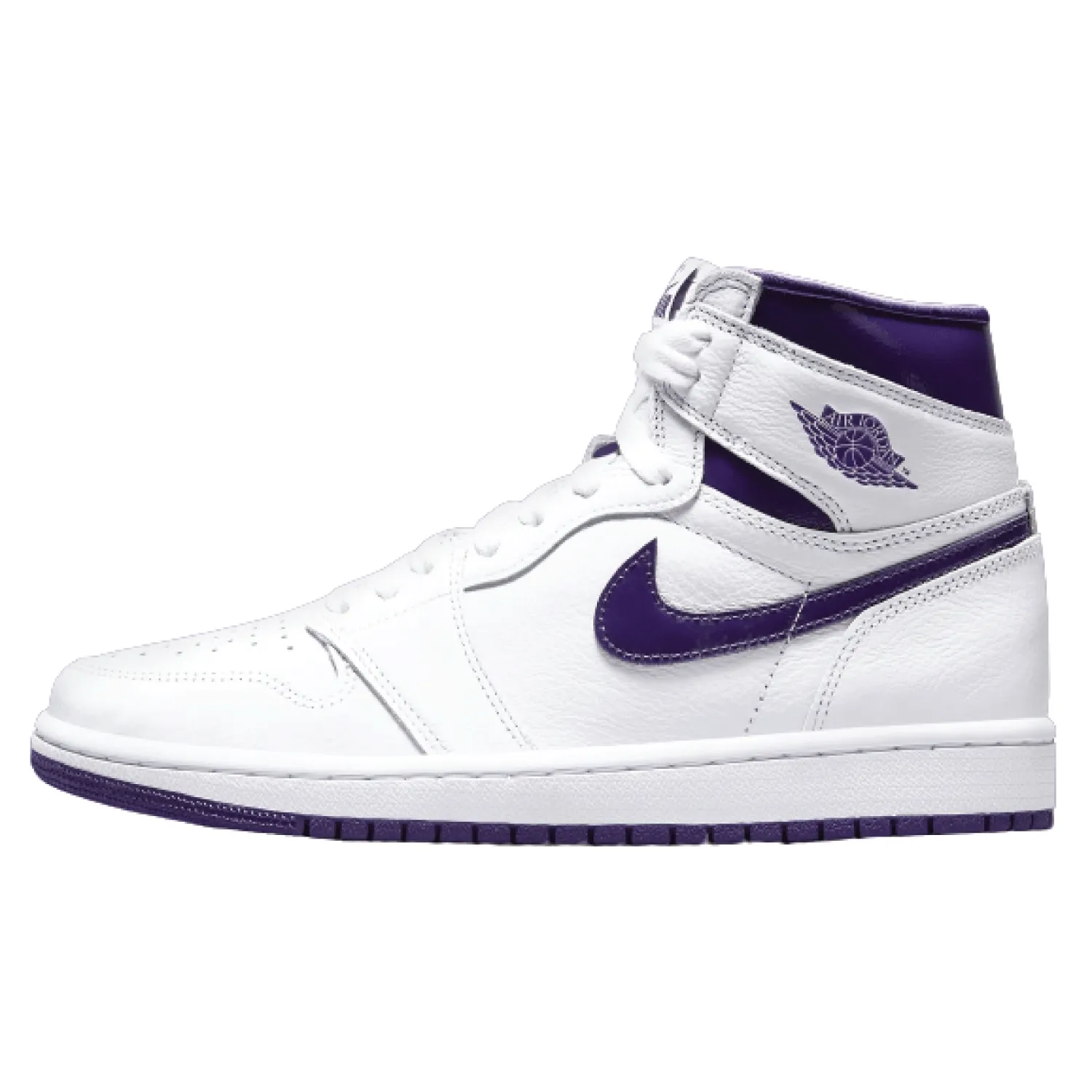 Jordan 1 Retro High OG White and Court Purple for sale