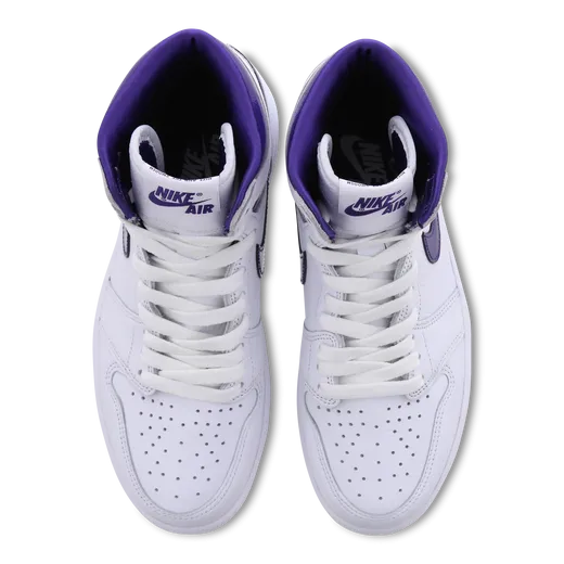 Jordan 1 Retro High OG White and Court Purple for sale