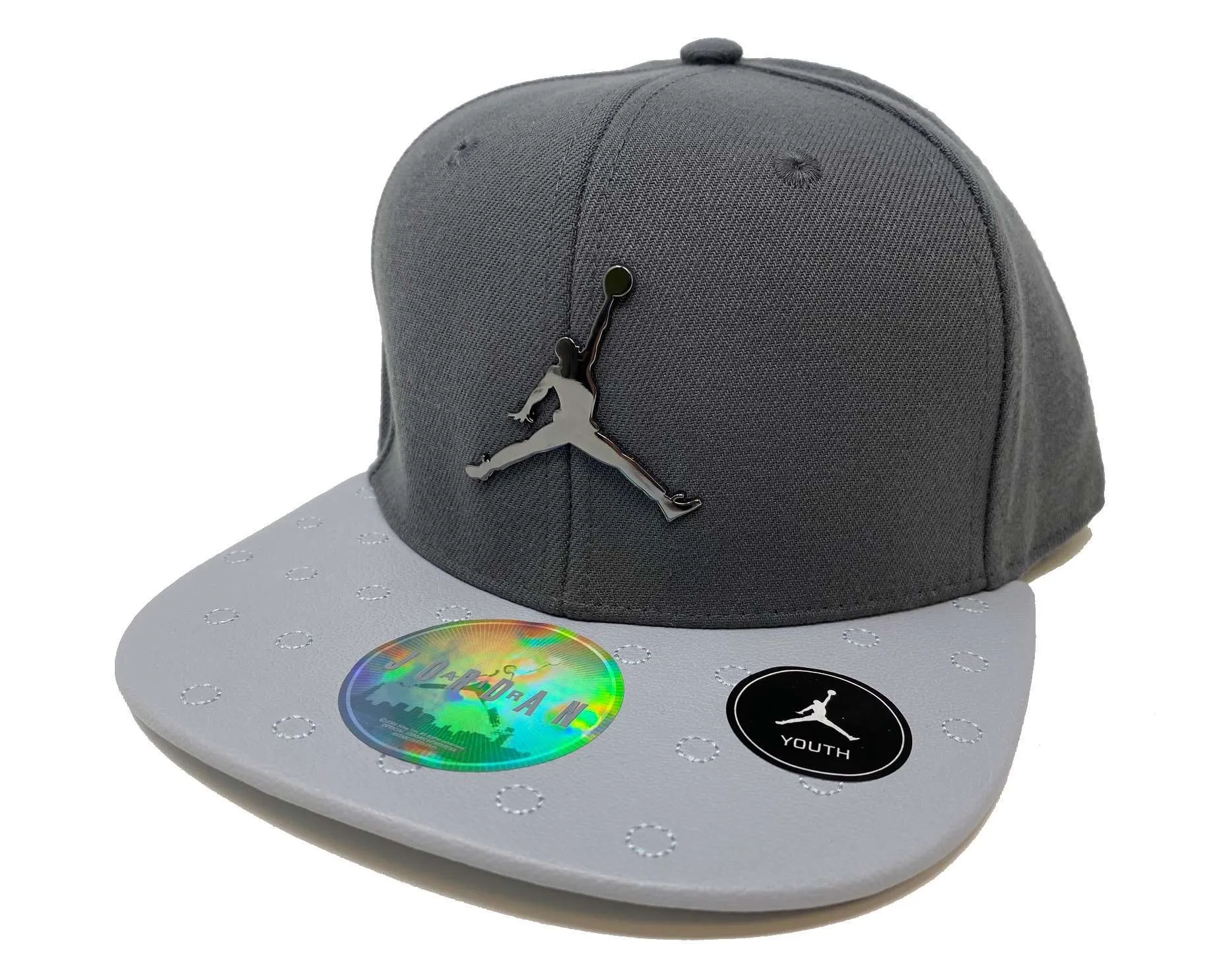 Jordan Boy’s Retro 13 Faux Leather Snapback Cap 8/20 Gray