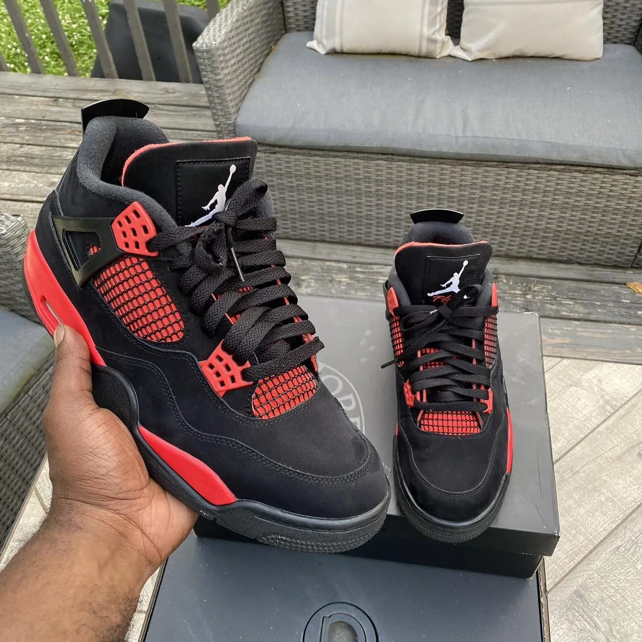 Jordan Men's Black and Red Trainers