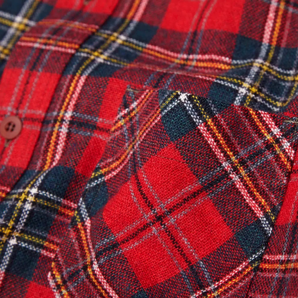 Junya Watanabe MAN Tartan Panelled OvershirtRed, Green & Khaki