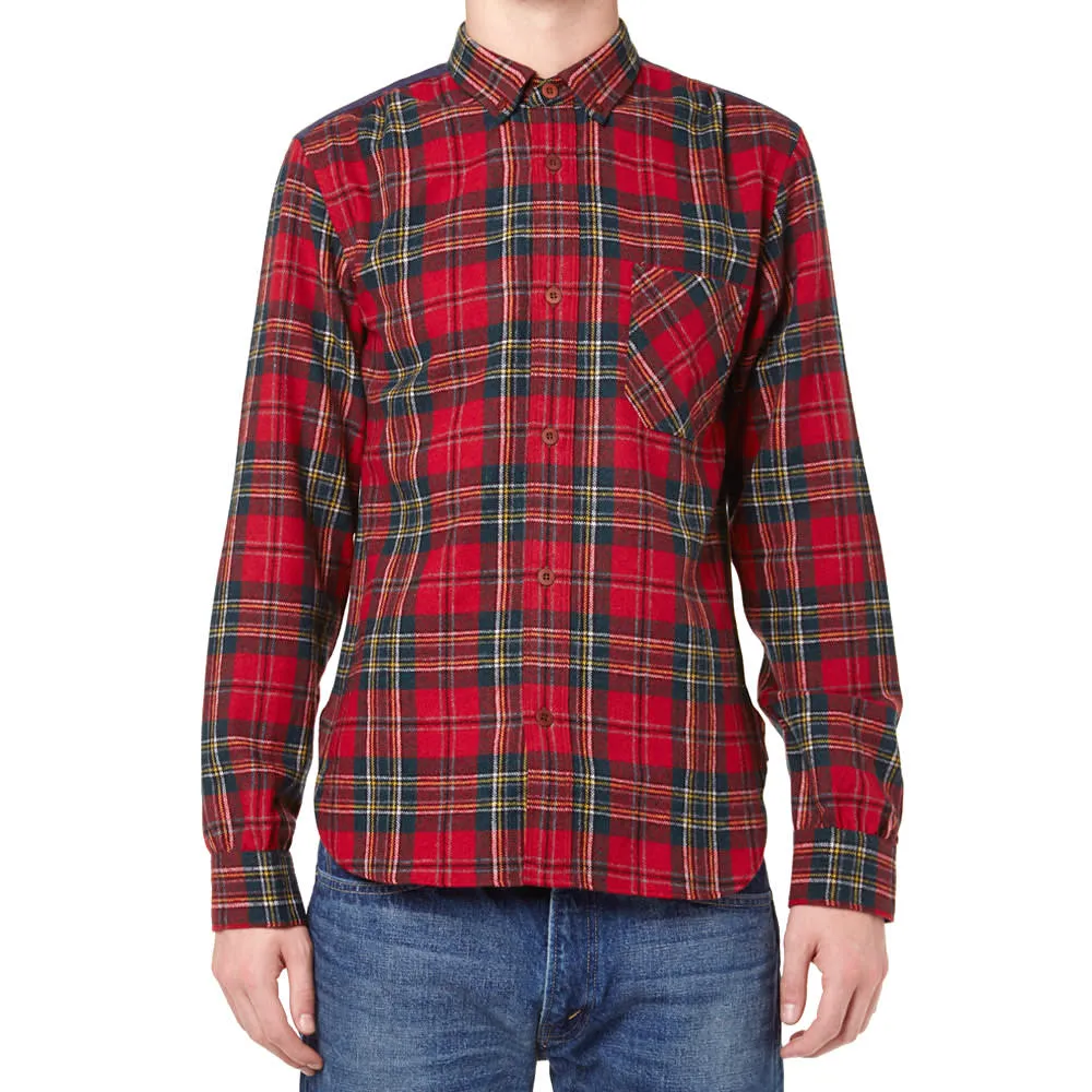 Junya Watanabe MAN Tartan Panelled OvershirtRed, Green & Khaki