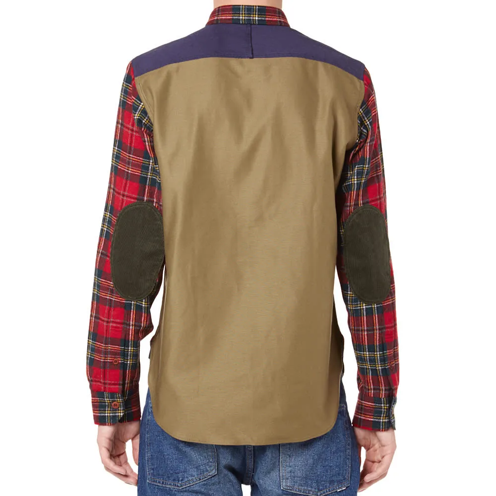 Junya Watanabe MAN Tartan Panelled OvershirtRed, Green & Khaki