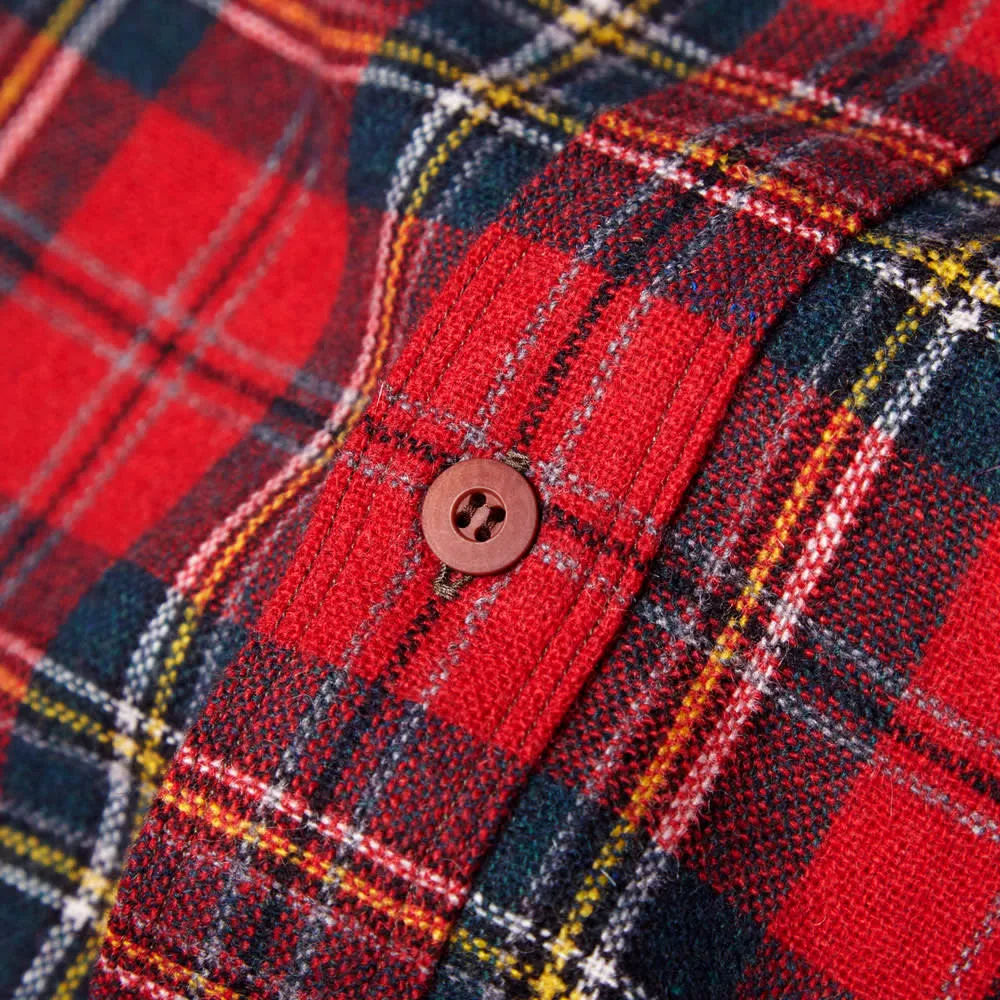 Junya Watanabe MAN Tartan Panelled OvershirtRed, Green & Khaki