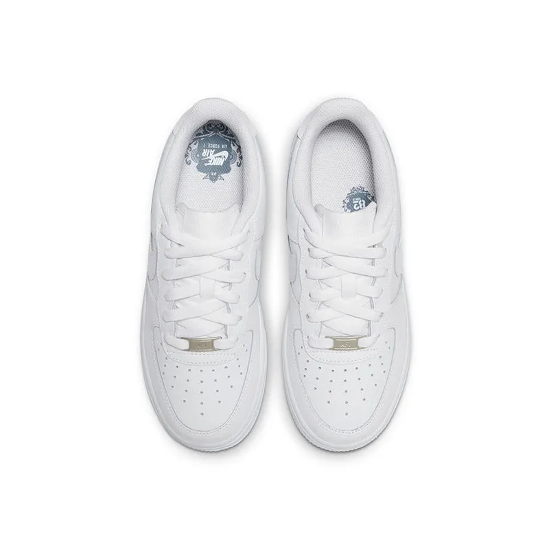 Kid's Air Force 1 White/White/White - Grade School Air Force 1 White Shoes