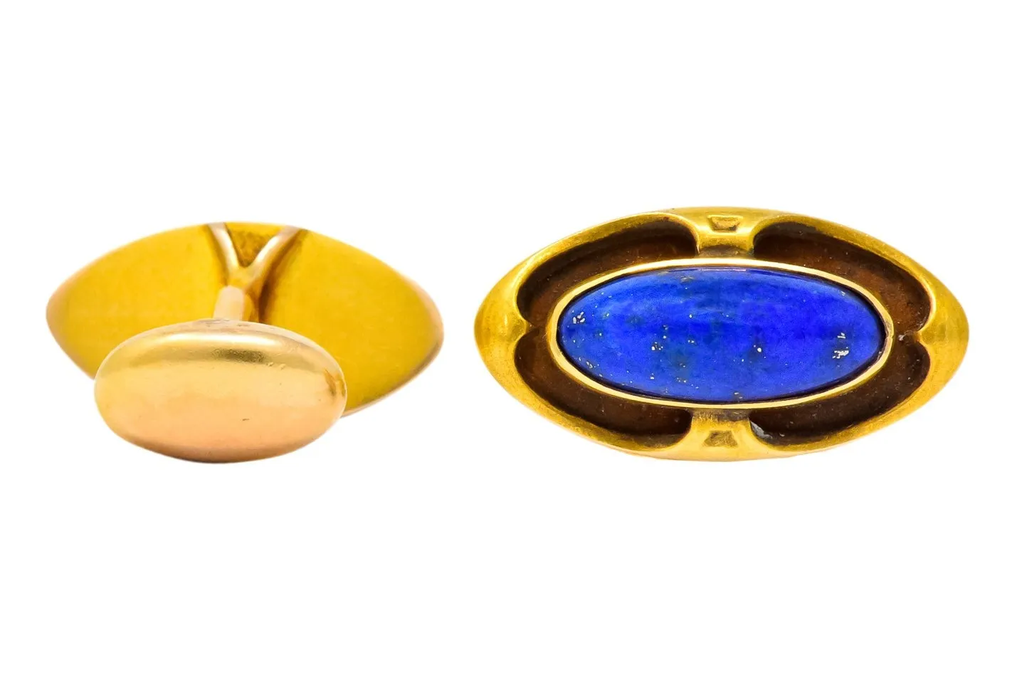 Krementz Art Nouveau Lapis Lazuli Cufflinks - 14K Gold