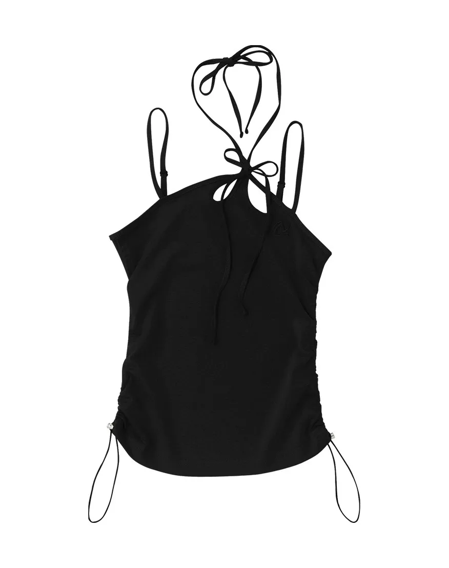 Lace-up Sleeveless Cotton Logo Street Style Plain - NERDY