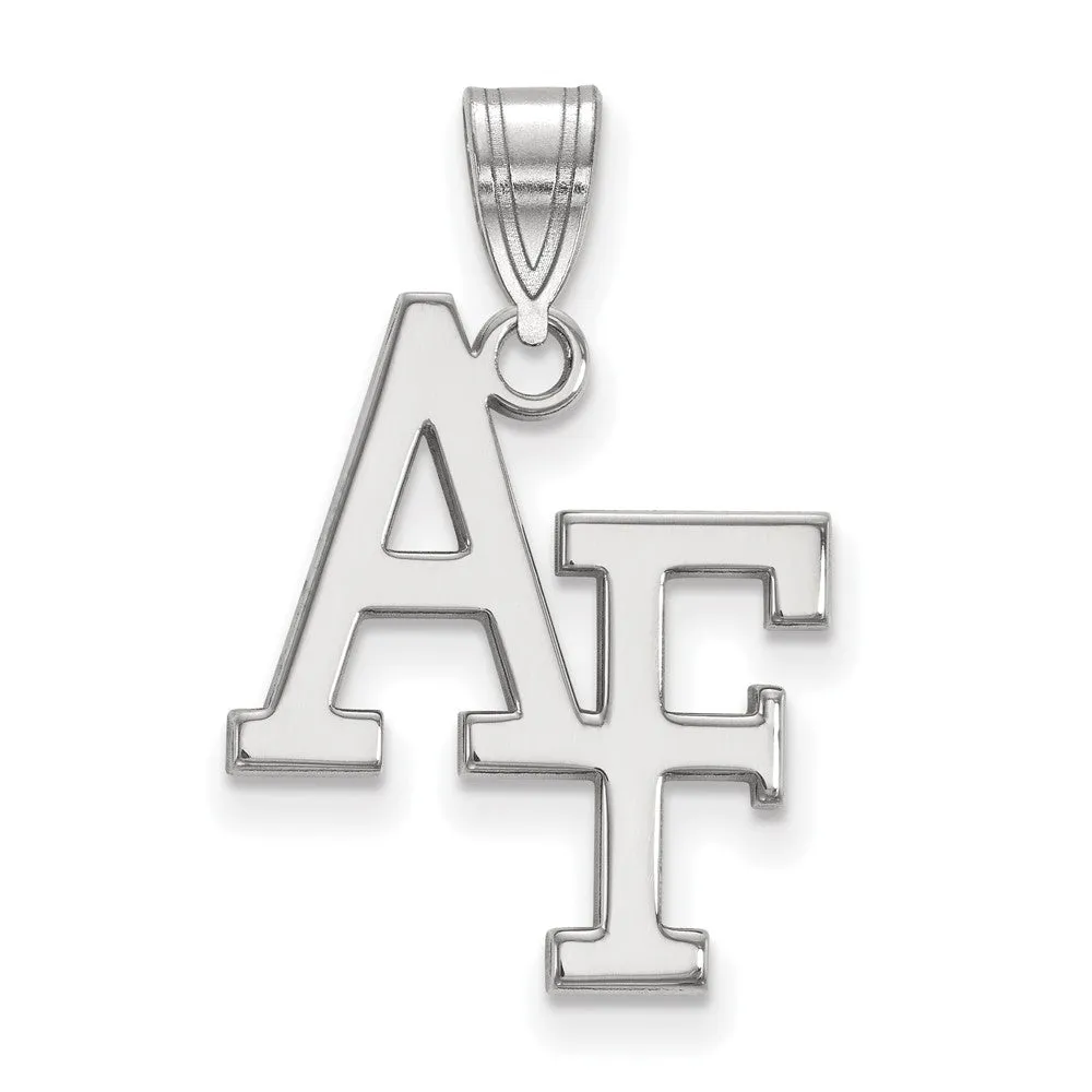 Large 'AF' Pendant - Air force Academy - 10k White Gold